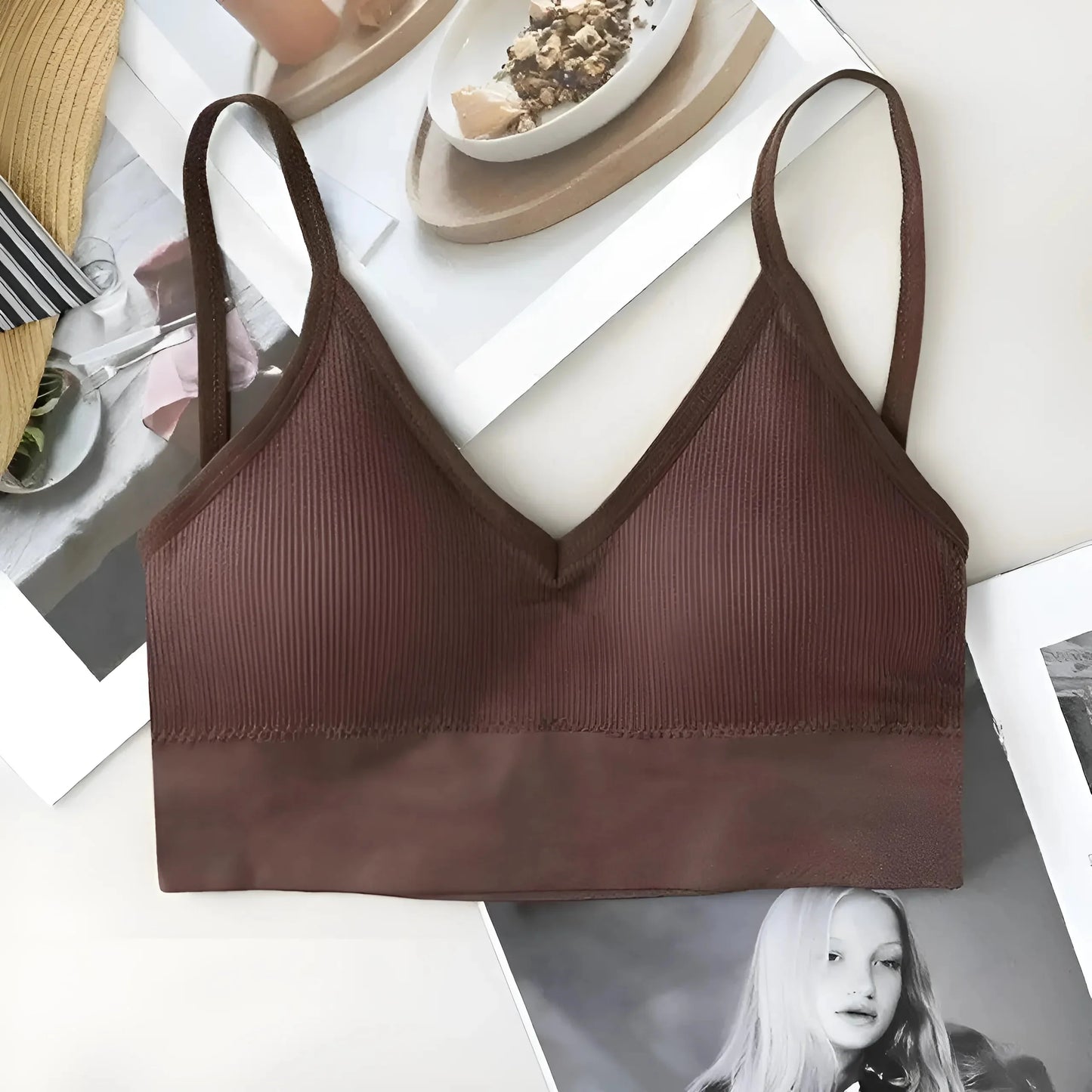 Brown Low-Back Bra