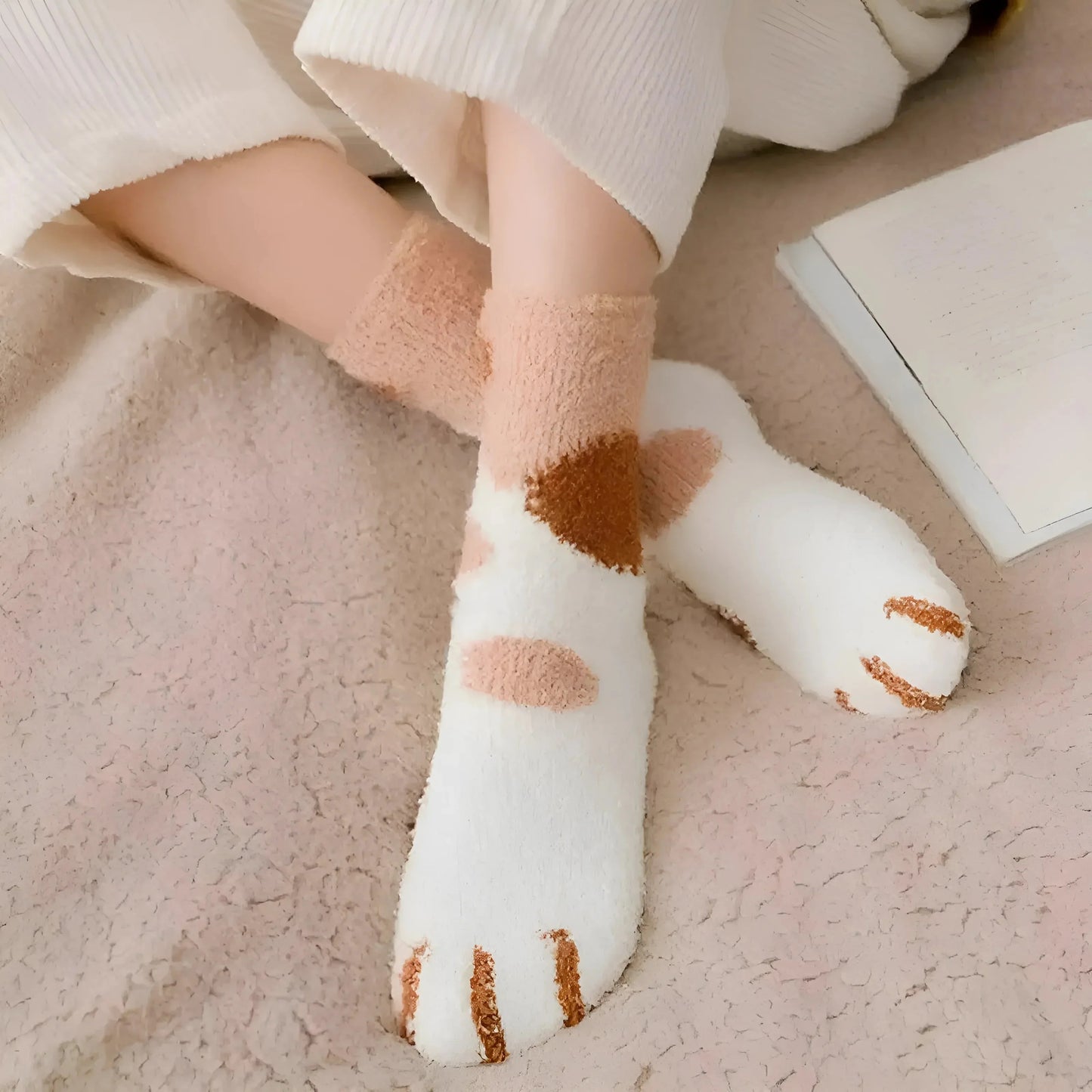Brown Paw Print Socks