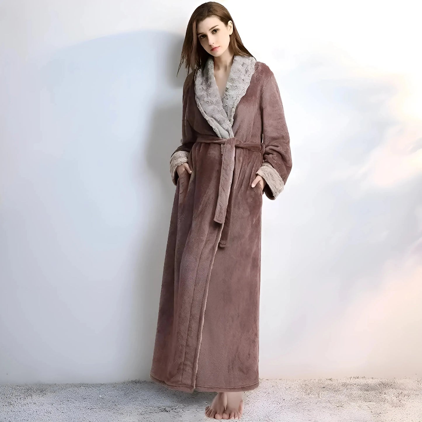 Brown Women's Long Robe