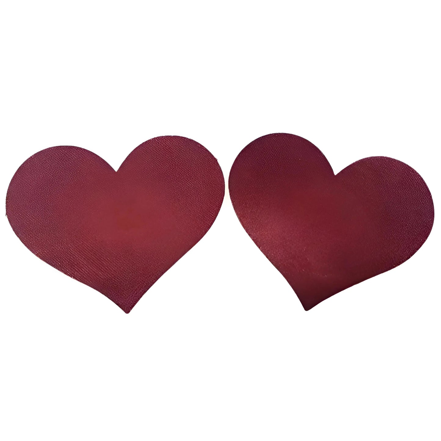 Burgundy Heart-Shaped Fabric Nipple Covers