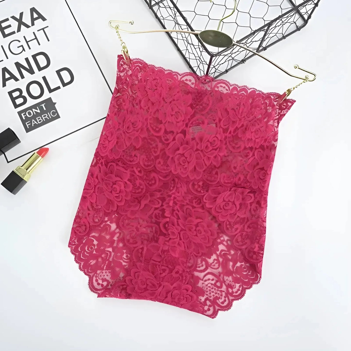 Burgundy Lace High-Waisted Briefs