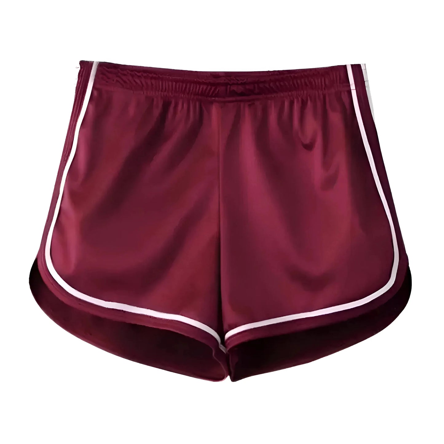Burgundy Shimmering Sports Shorts