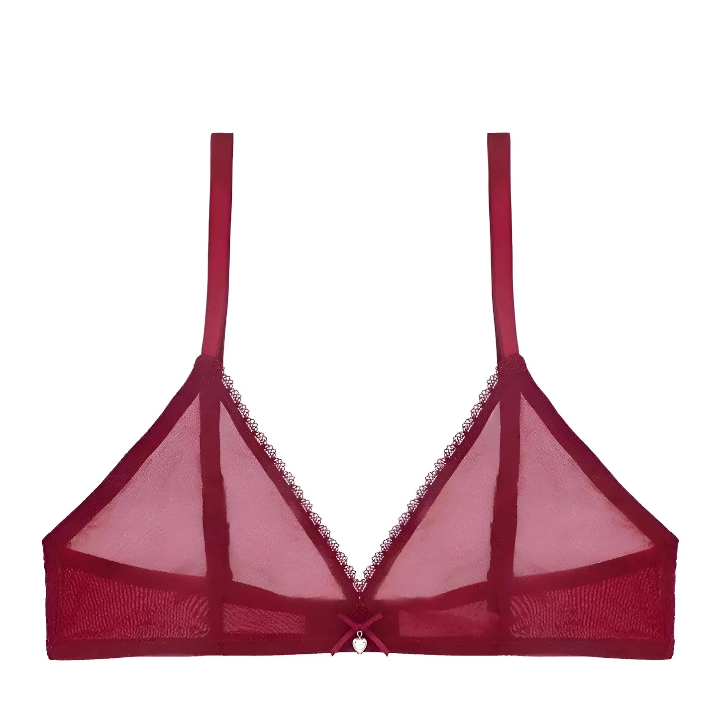 Burgundy Transparent Bralette Bra