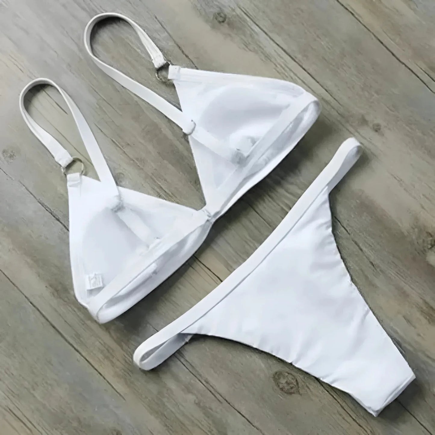Classic Two-Piece Bikini with Decorative Rings