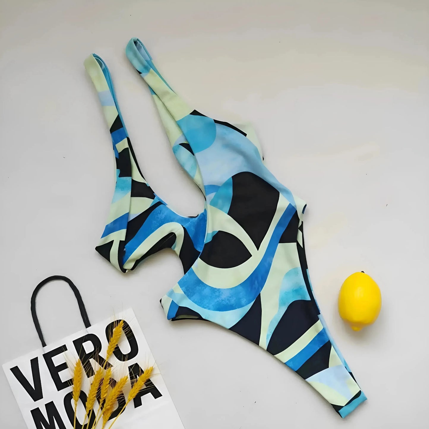 Colourful Asymmetrical One-Piece Swimsuit