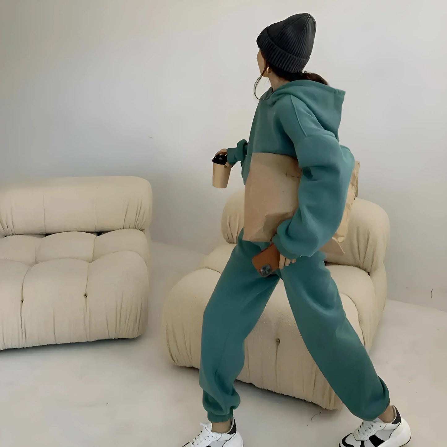 Dark Green Casual Tracksuit Set
