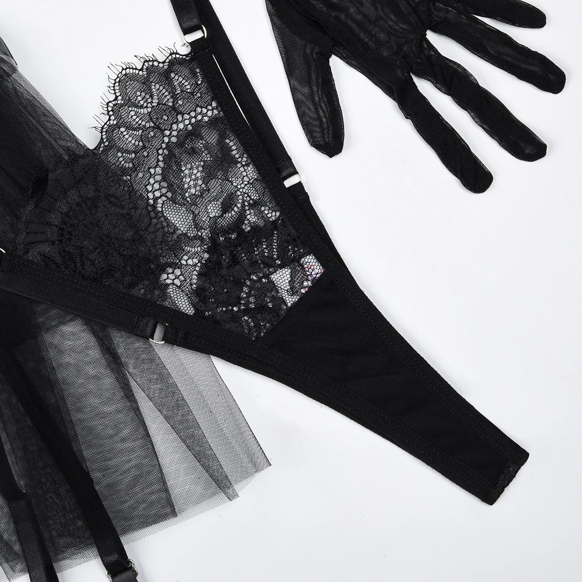 Komplettset mit Spitzen-Details