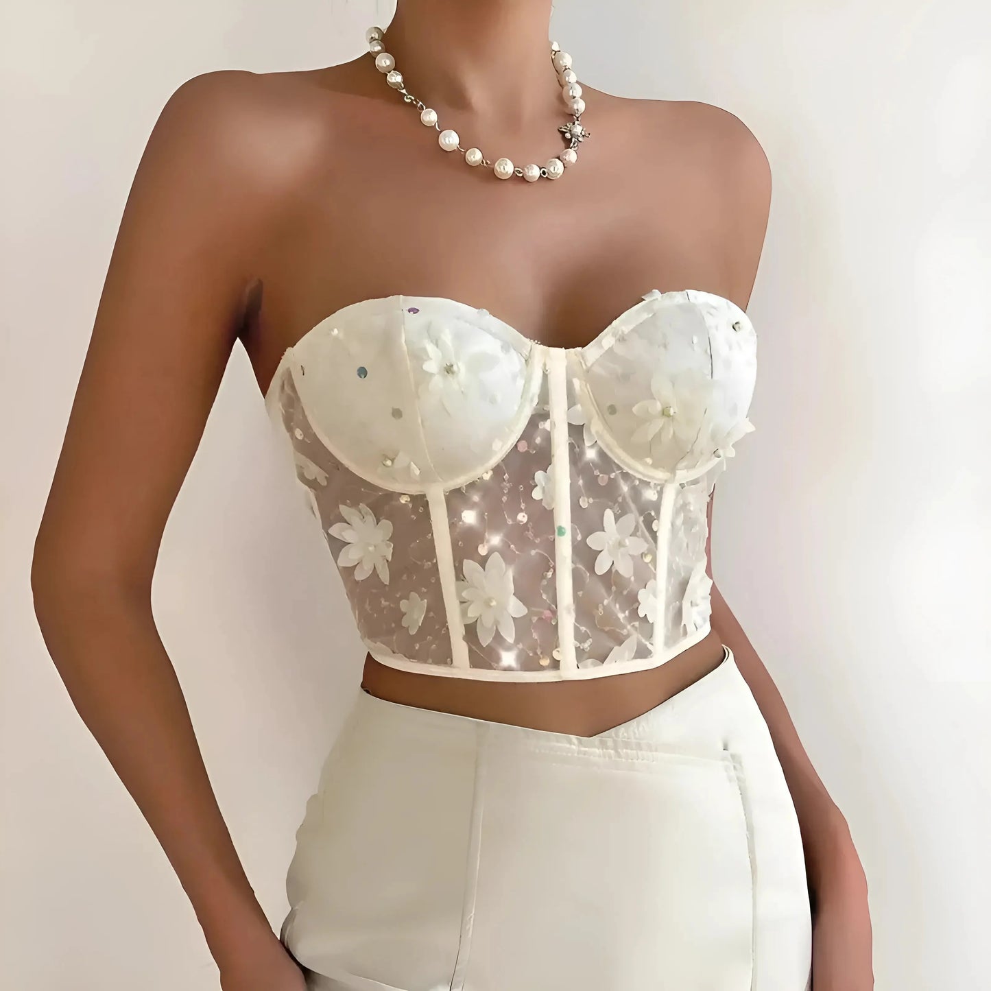 Floral Bardot Bra