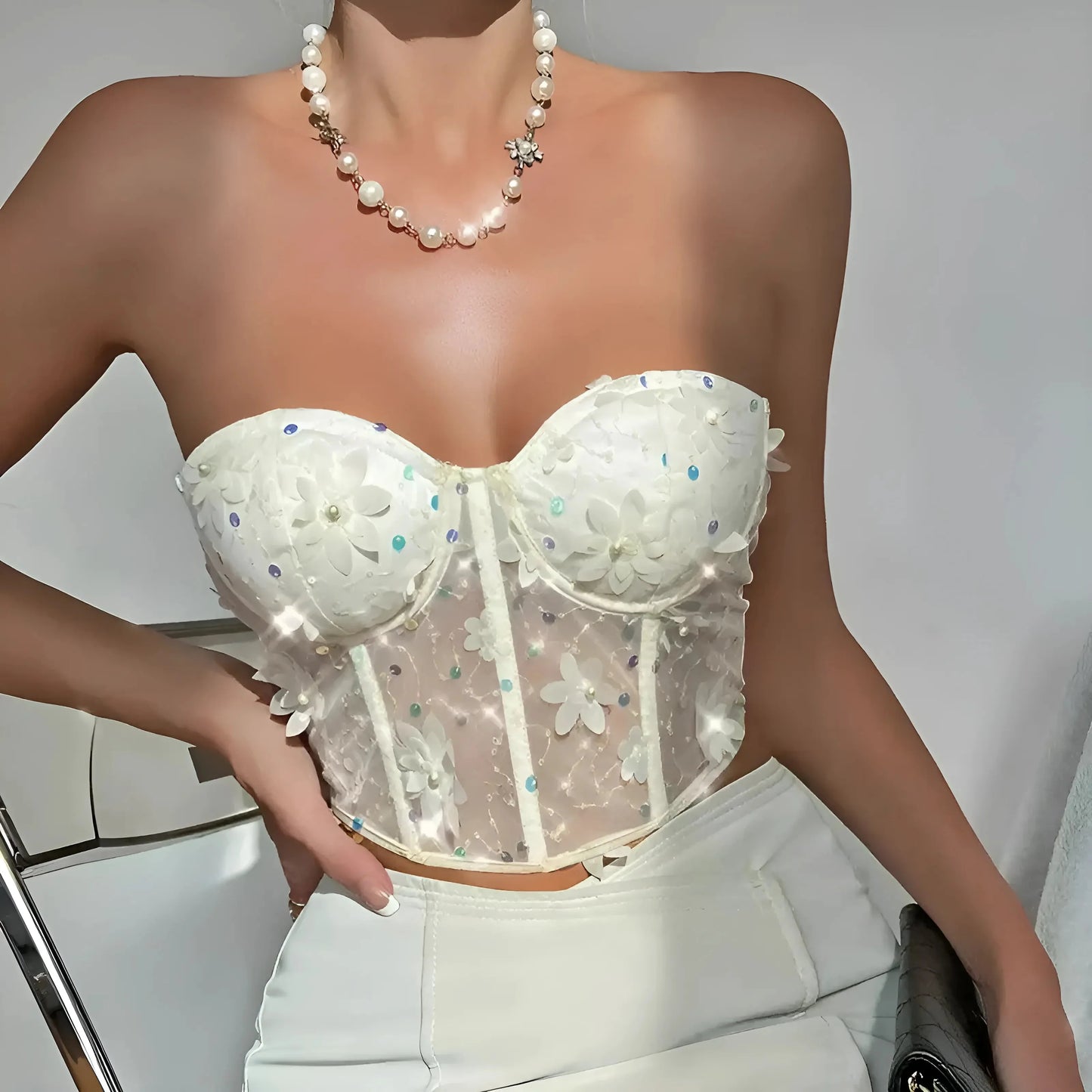 Floral Bardot Bra