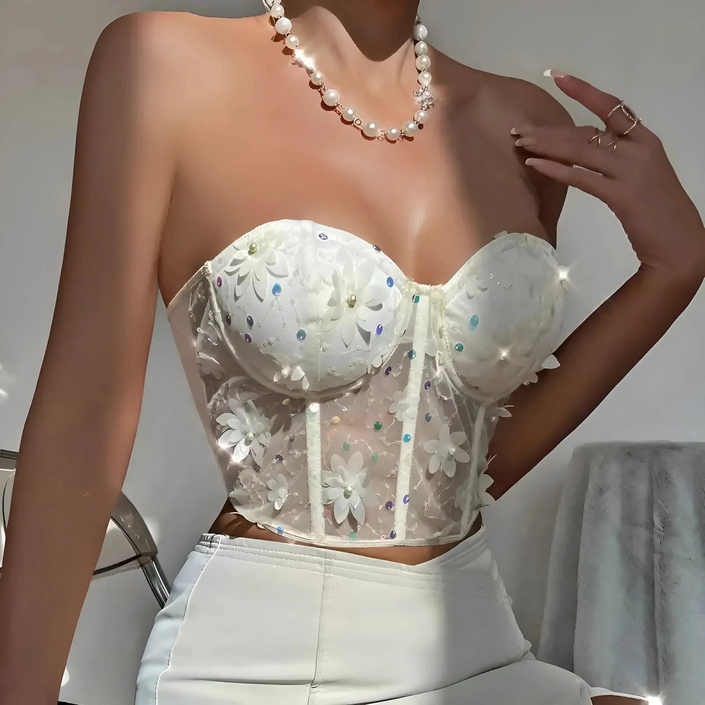 Floral Bardot Bra