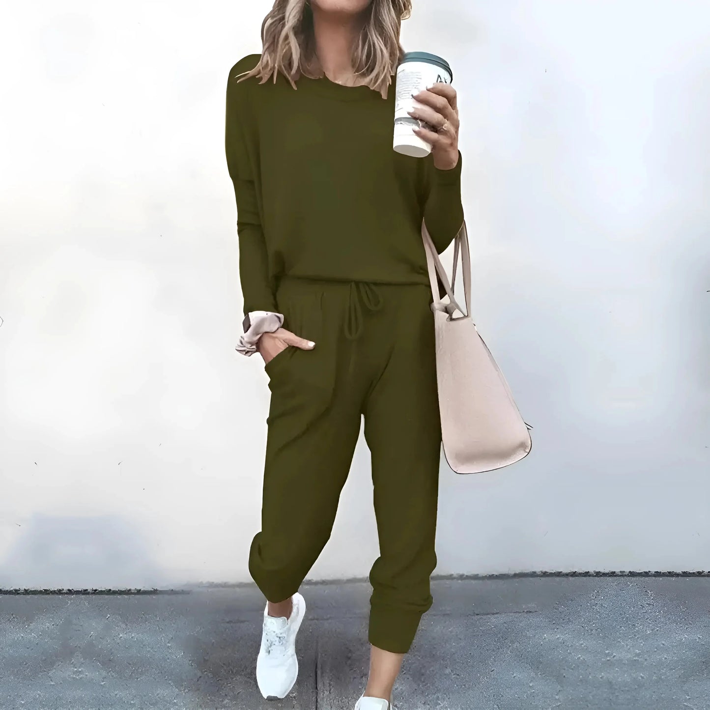 Green Casual Tracksuit Set