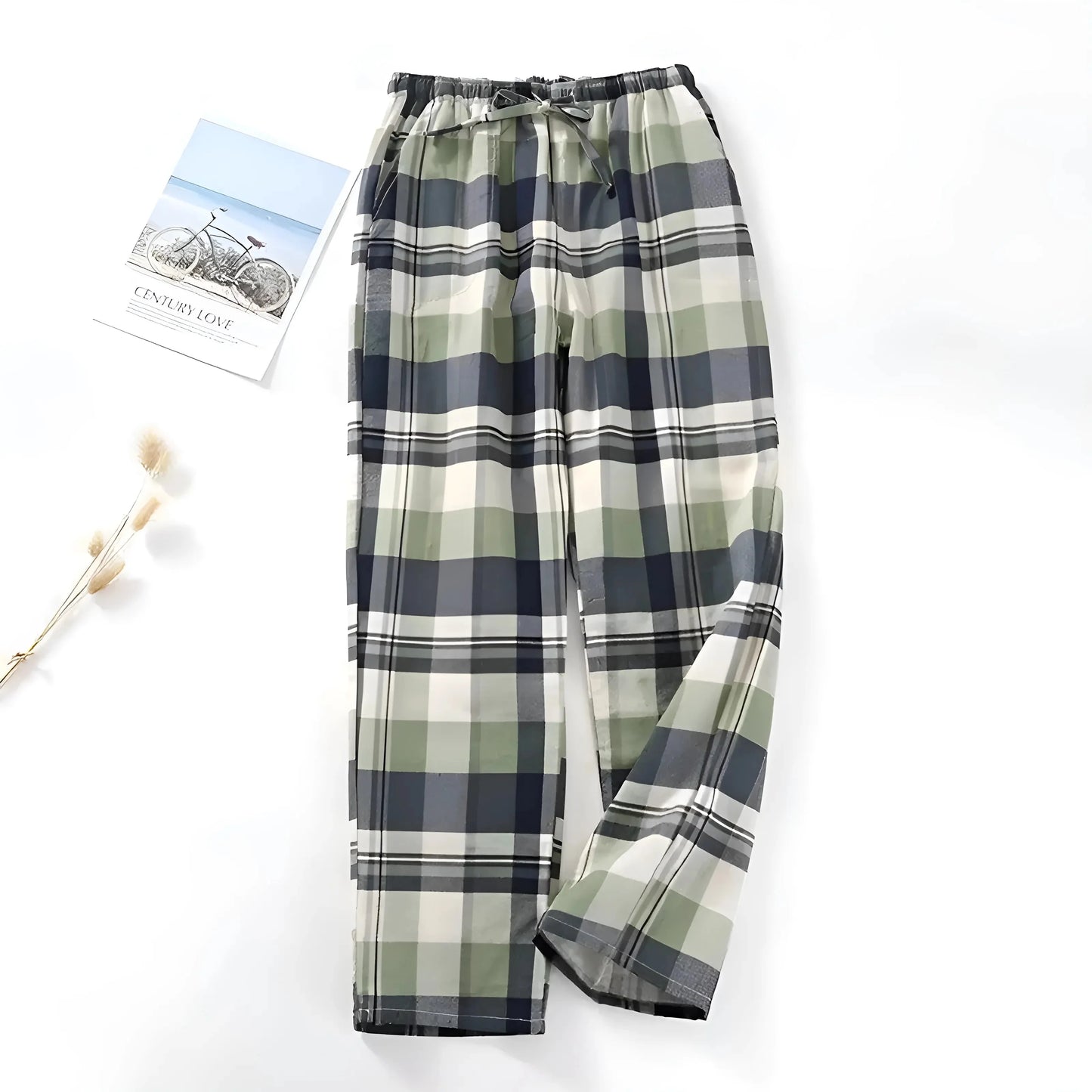 Green Checked Pyjama Trousers