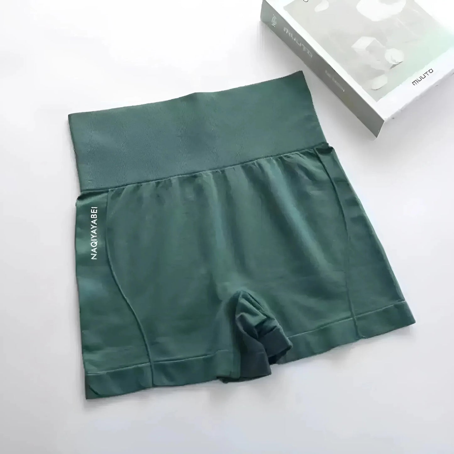 Green High-Waisted Sports Shorts