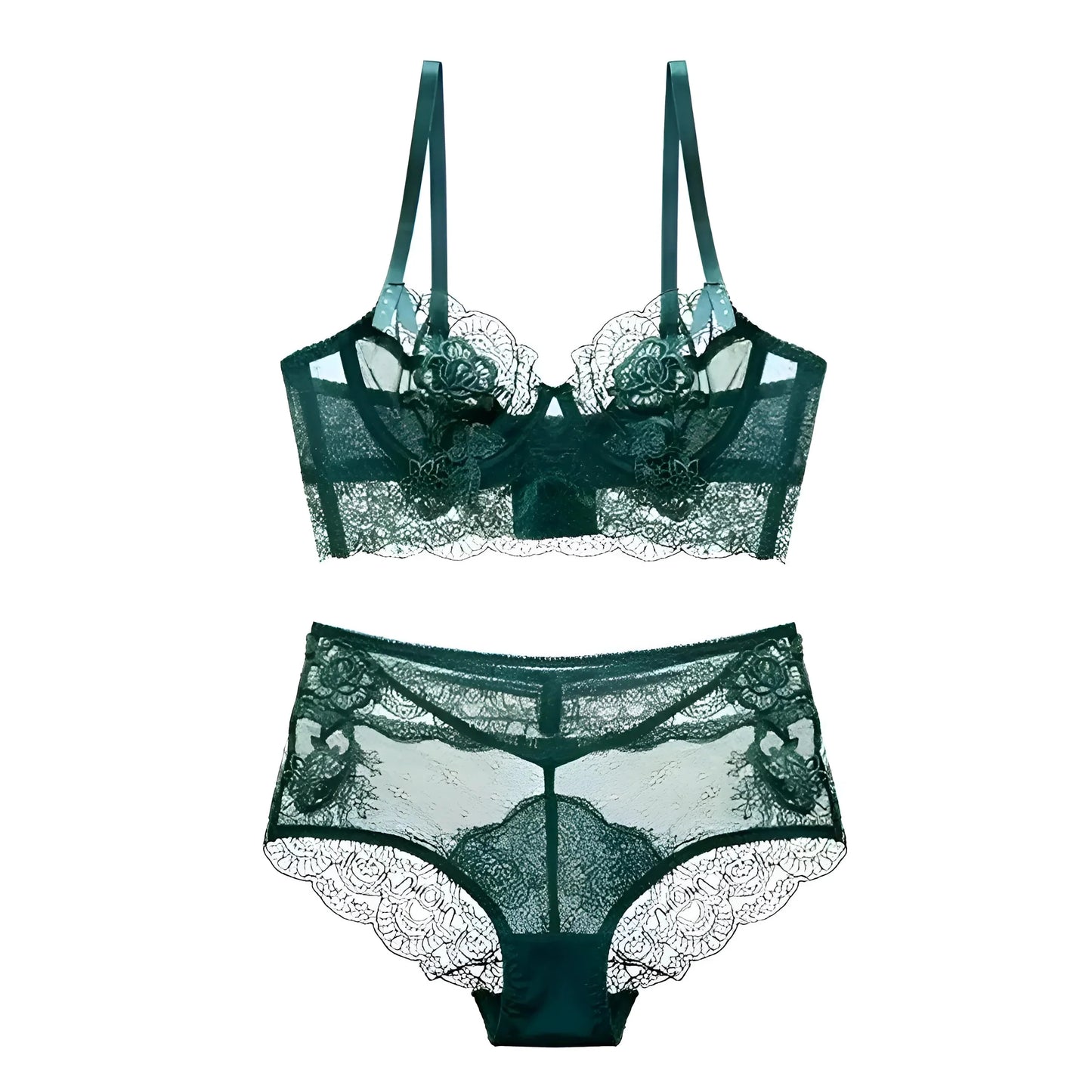 Green Lace Lingerie Set