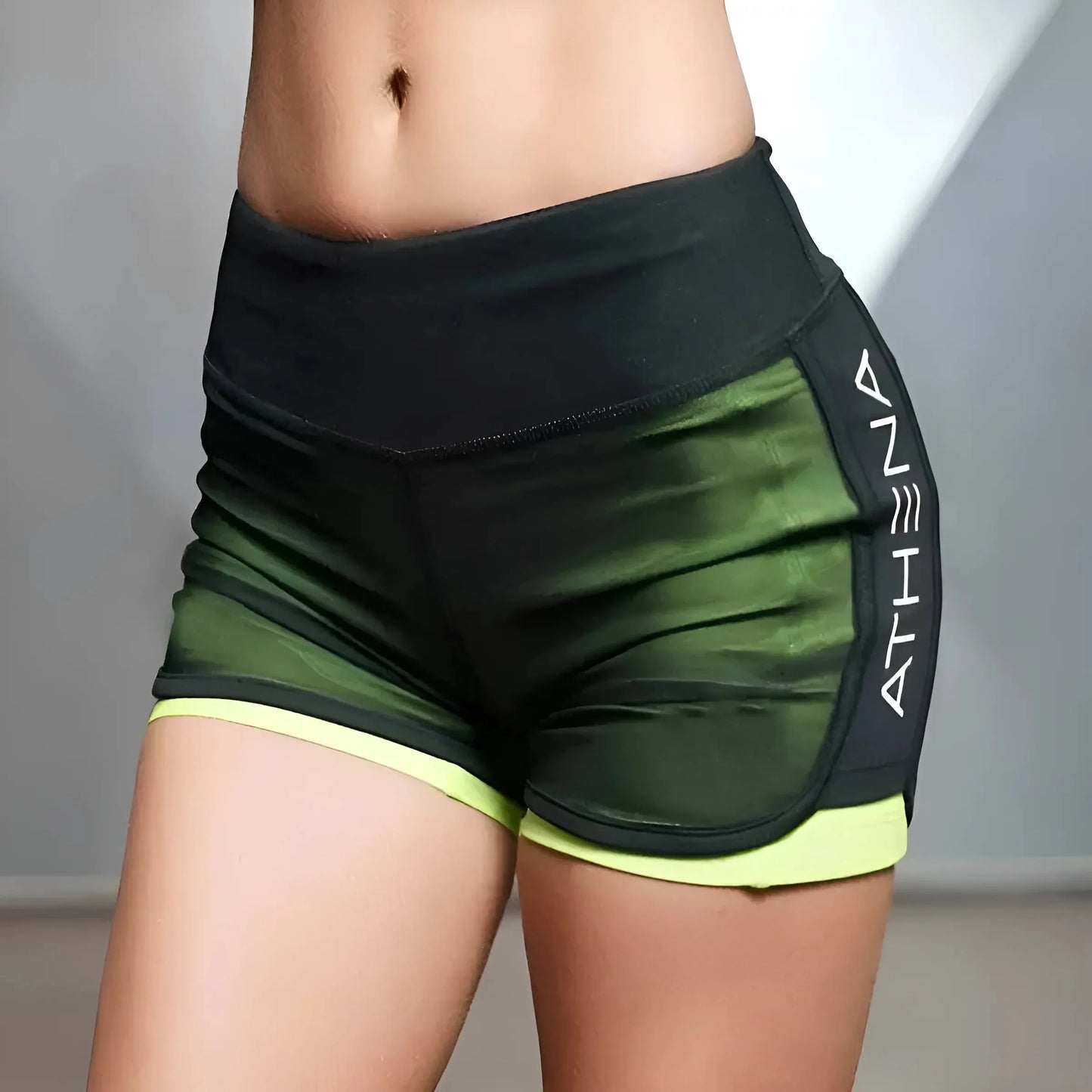 Green Mesh Sports Shorts