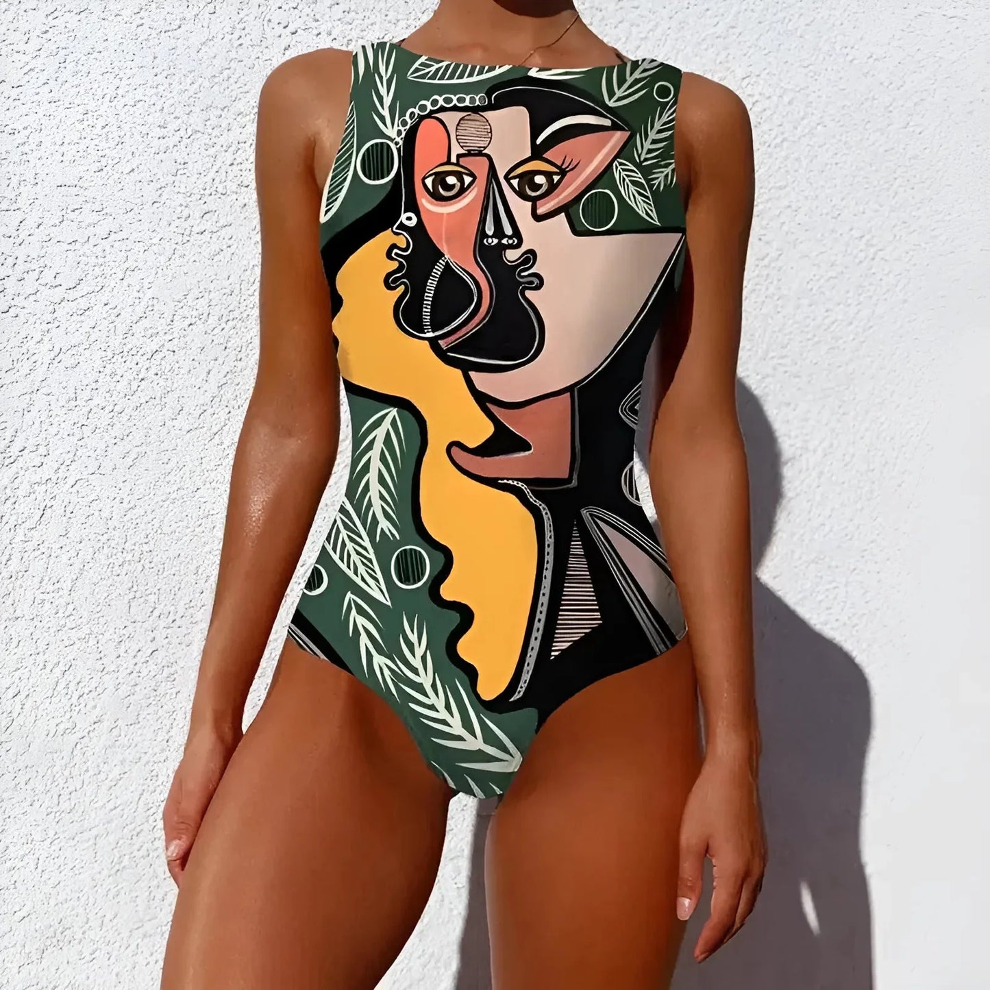 Green Modern One-Piece Swimsuit