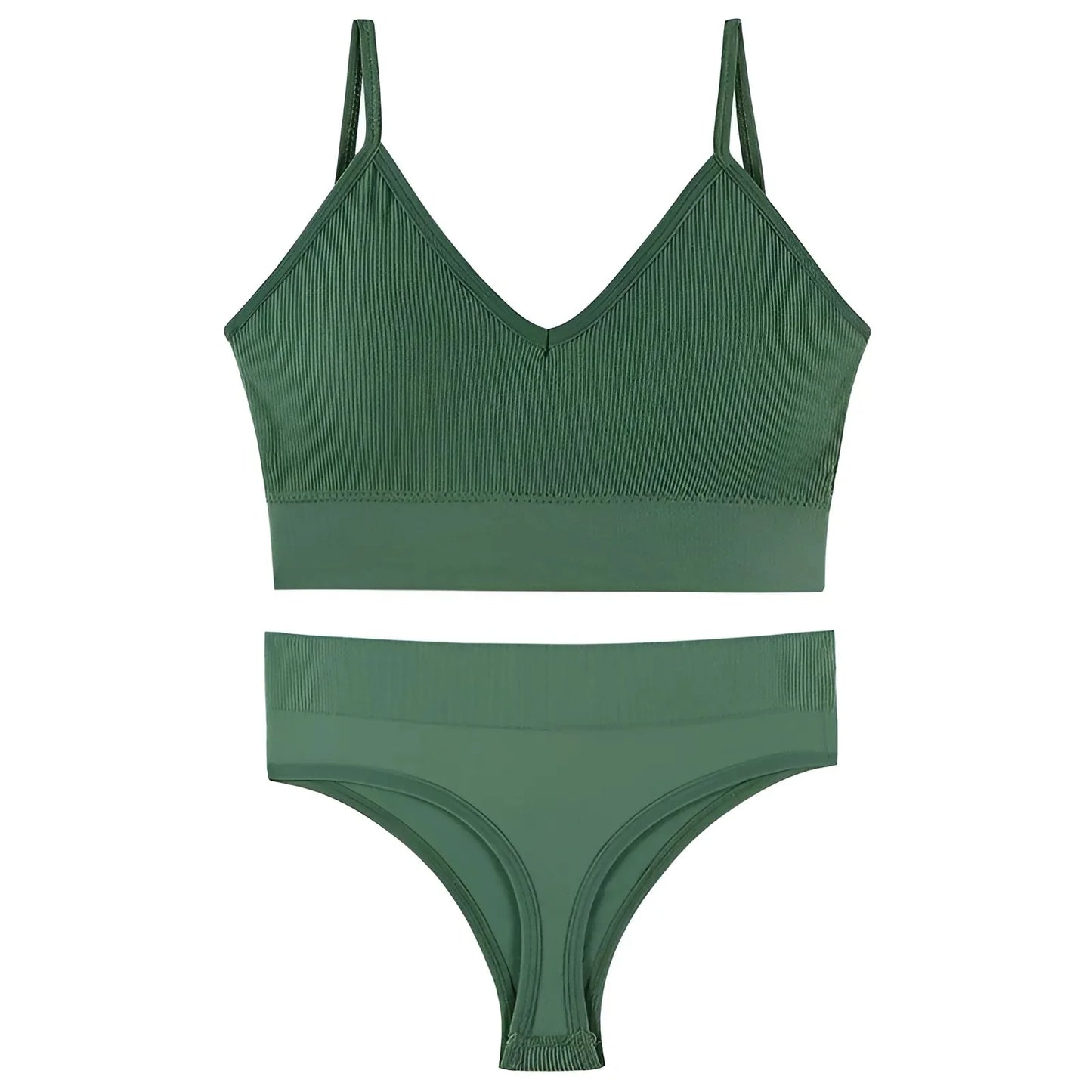Green Seamless Lingerie Set