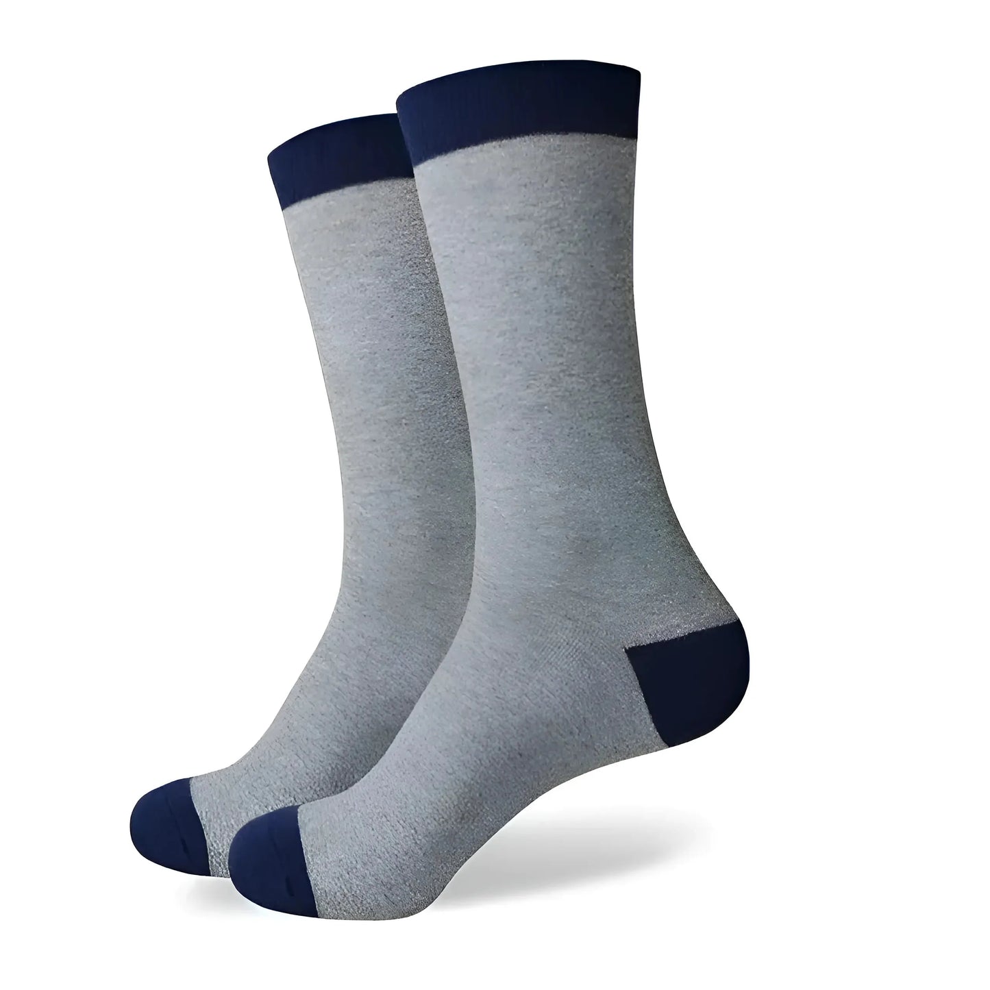 Grey-Navy Men's Long Socks in Colourful Patterns