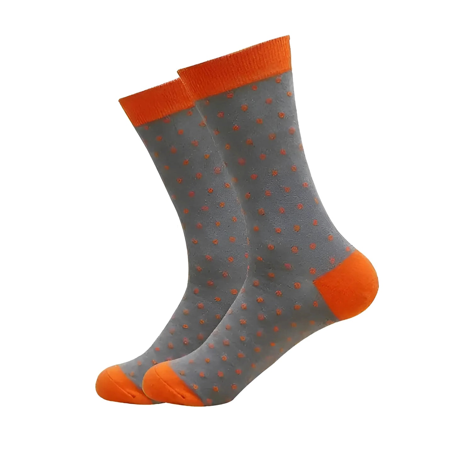 Grey-Red Men's Long Socks in Colourful Patterns