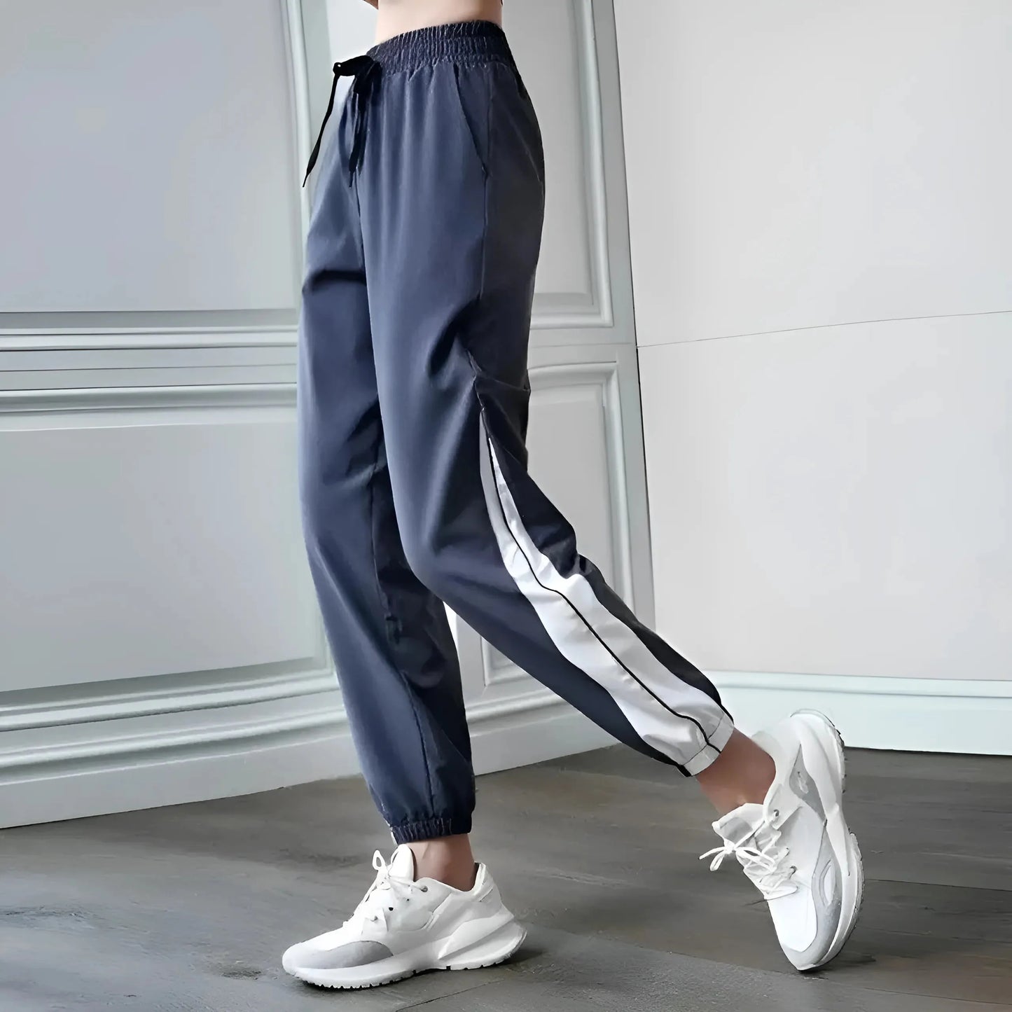 Grey Sporty Tracksuit with Side Panels