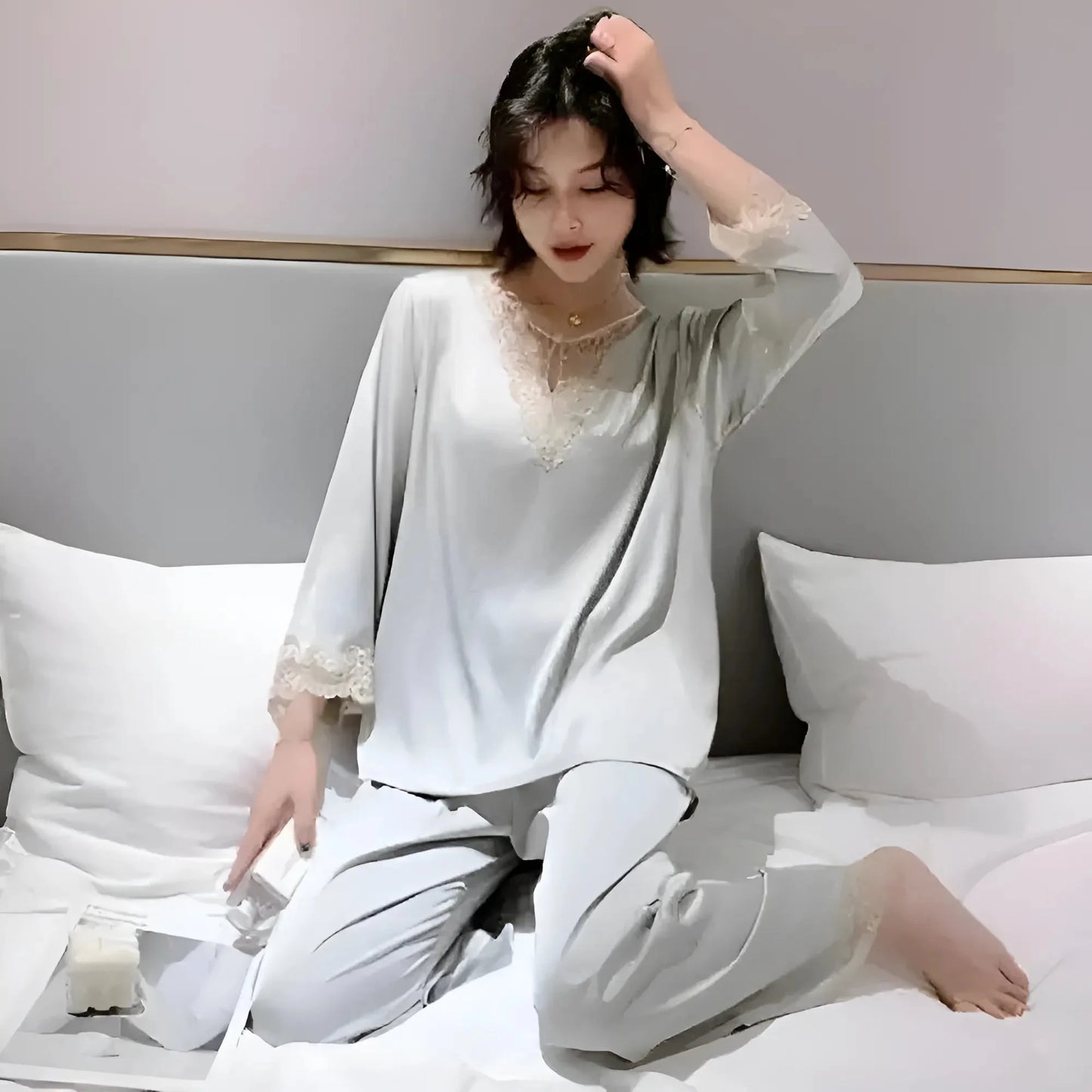 Grey Women's Long Sleeve Pyjamas