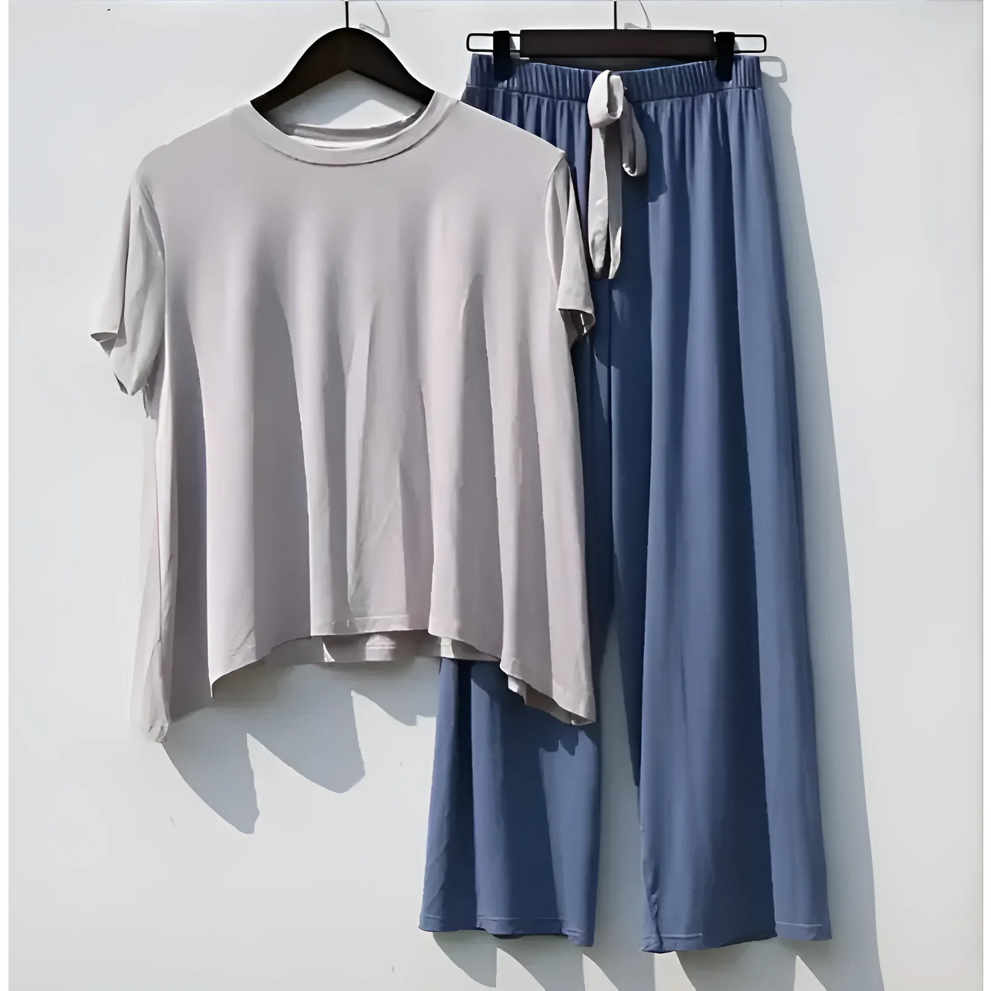 Grey Women's Pyjamas with Long Trousers