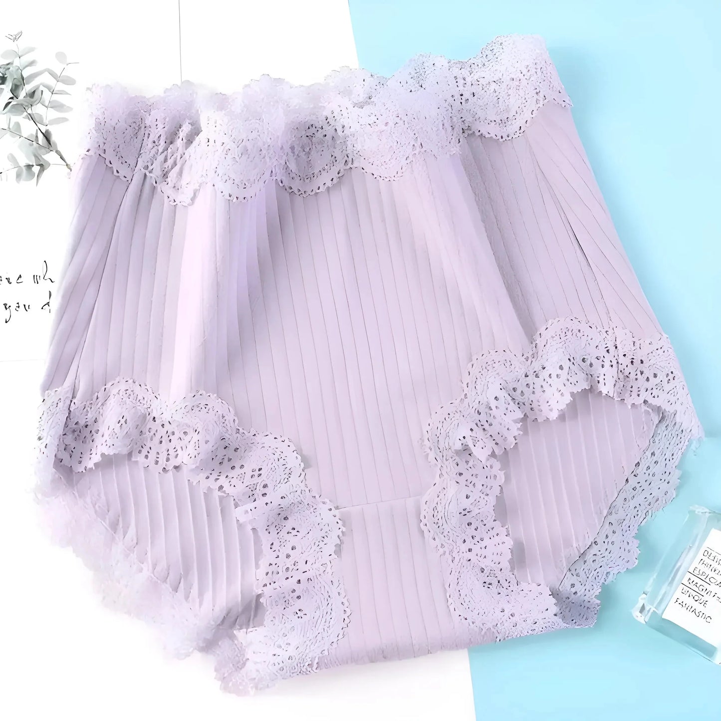 High-Waisted Lace Trim Dress
