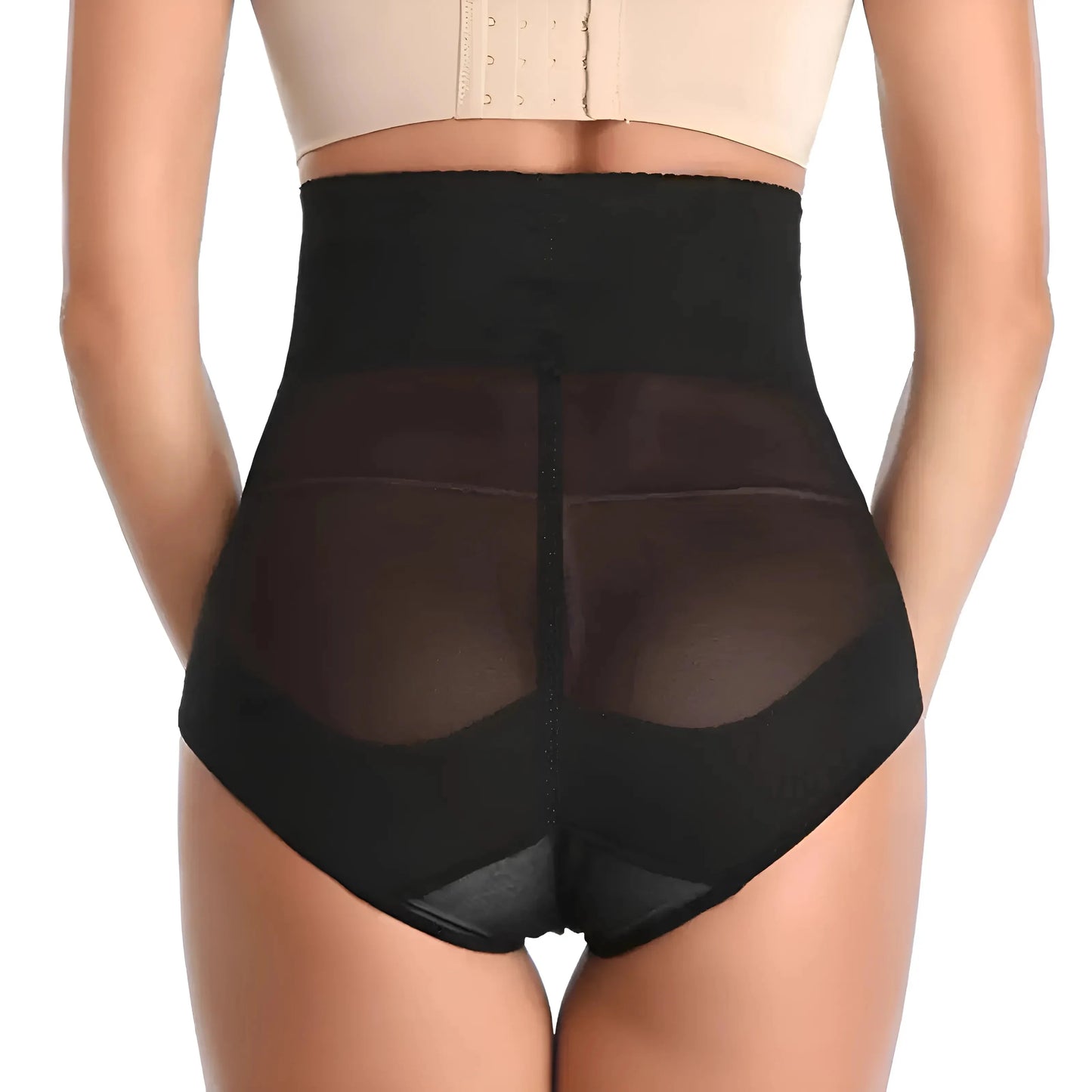 High-Waisted Shaping Briefs with Mesh Detail