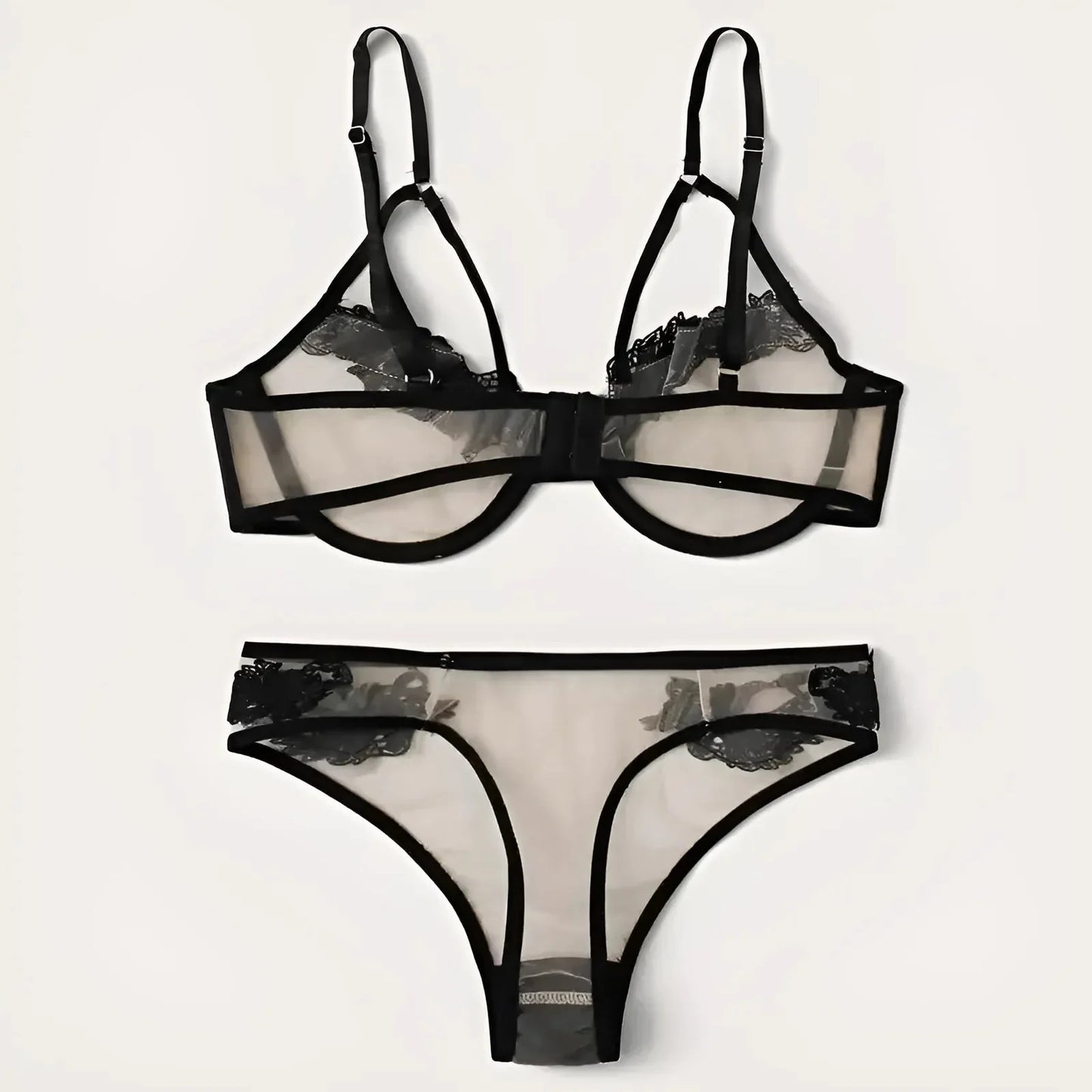Lace and Mesh Lingerie Set