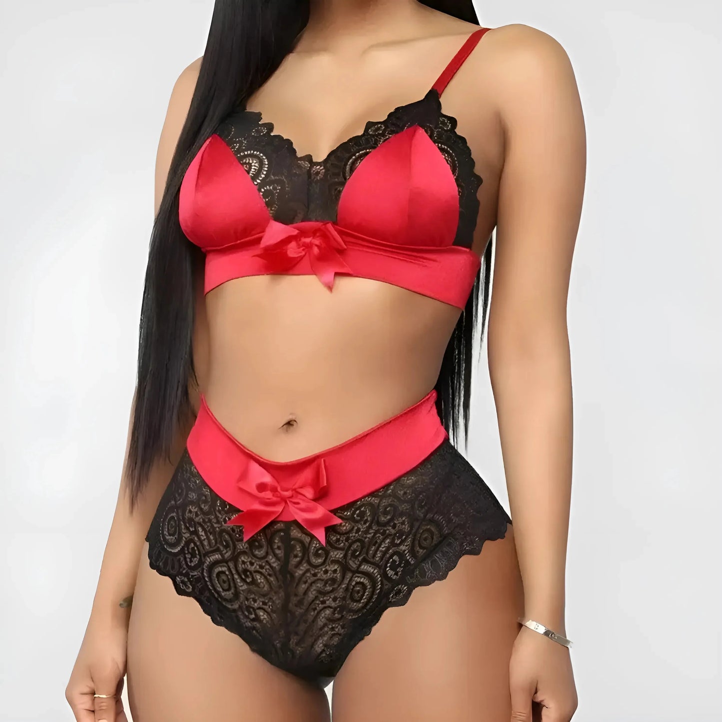 Lace and Satin Lingerie Set