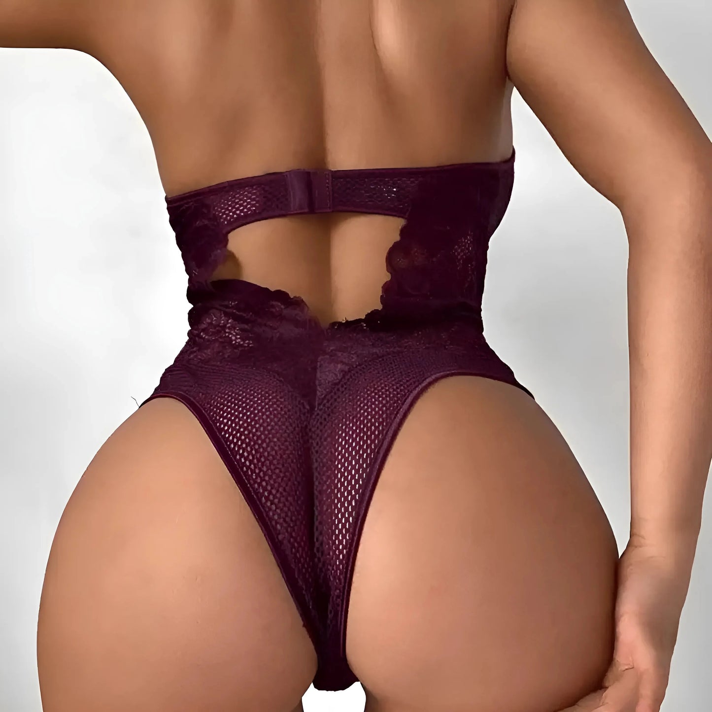 Lace Bodysuit with Deep V-Neck