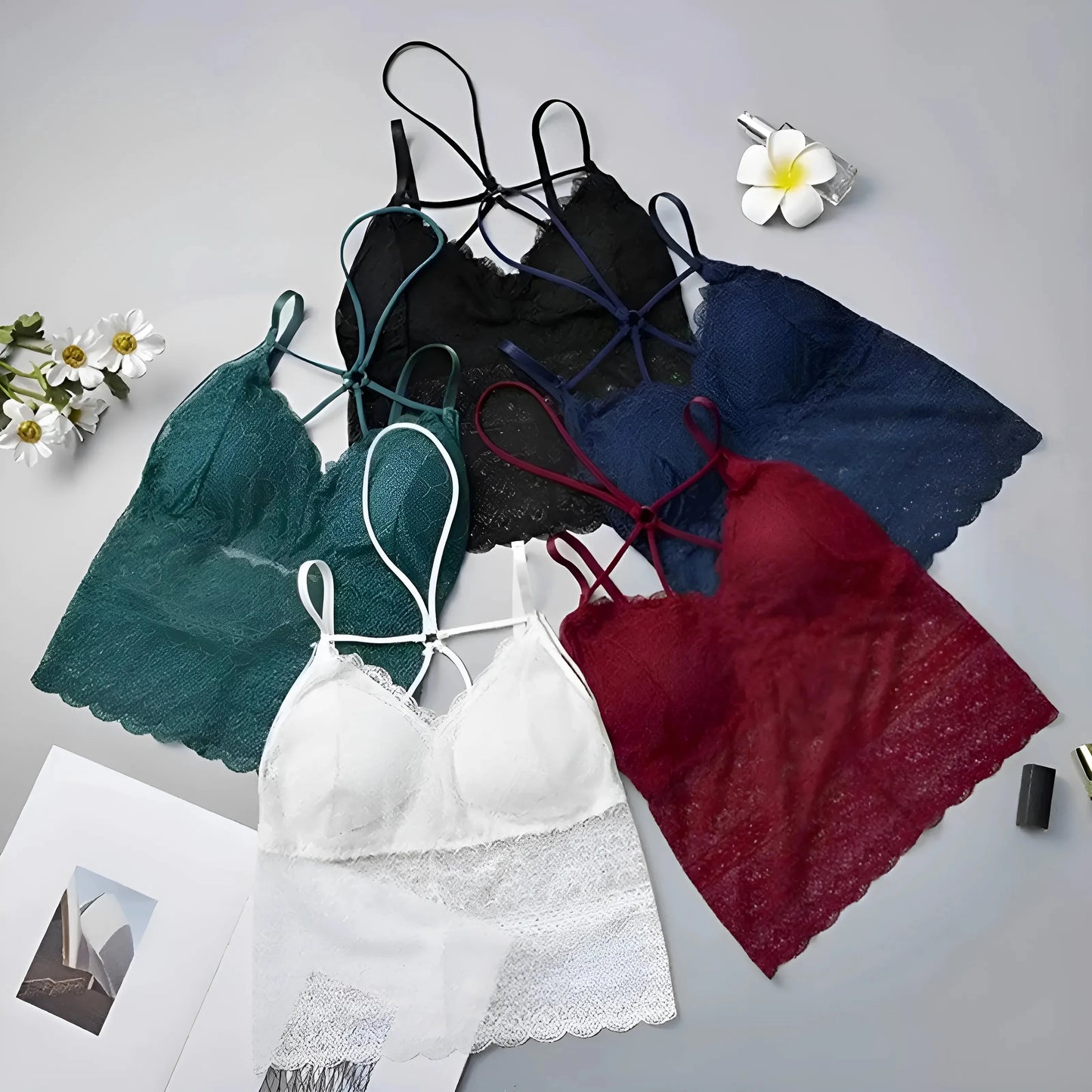 Lace Bra with Low Rise Design