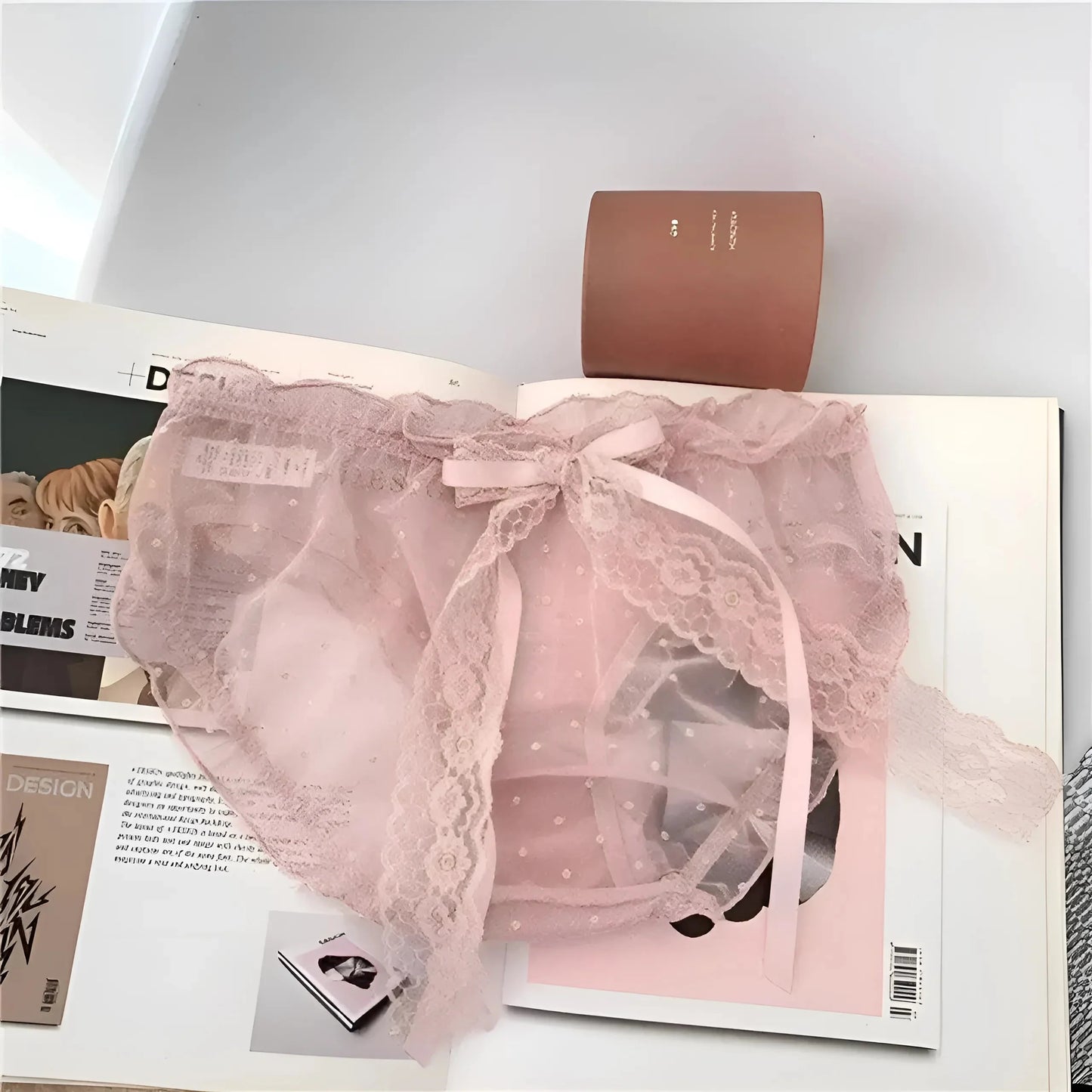 Lace Briefs with Bow Detail