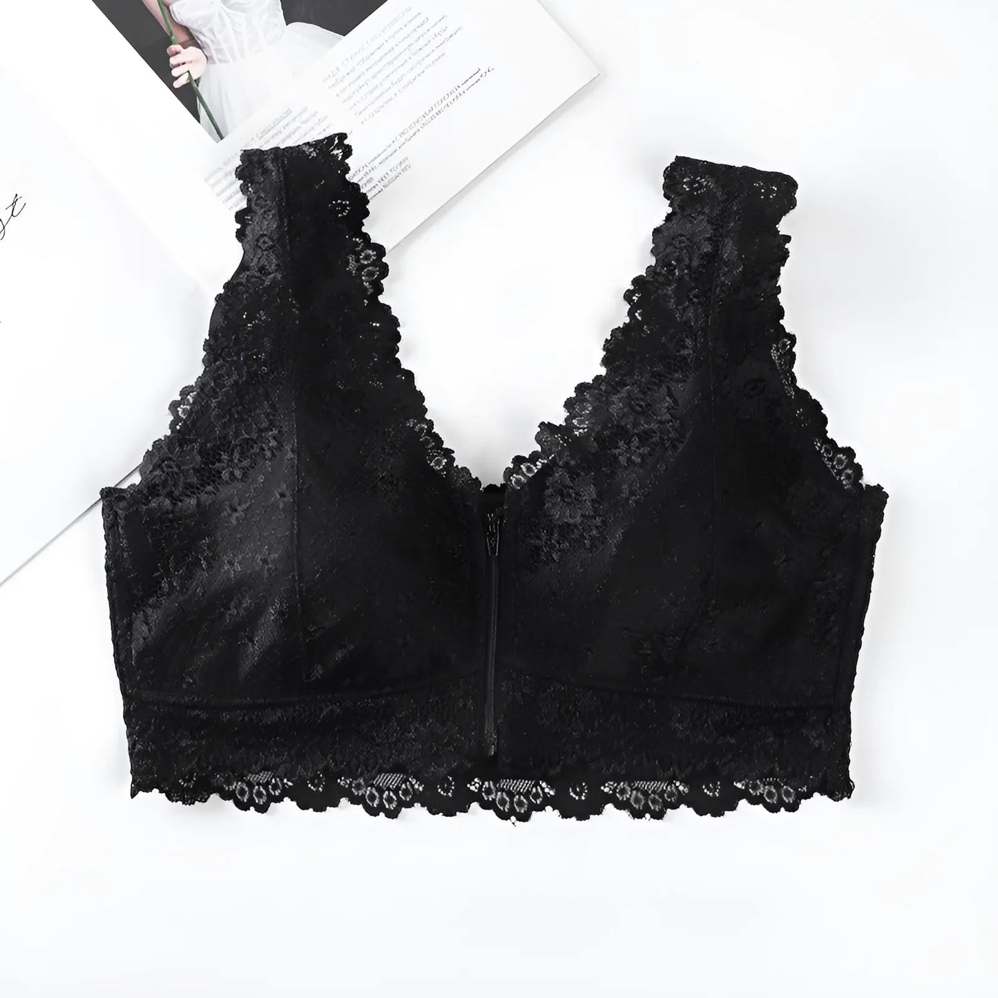 Lace Front Fastening Bra