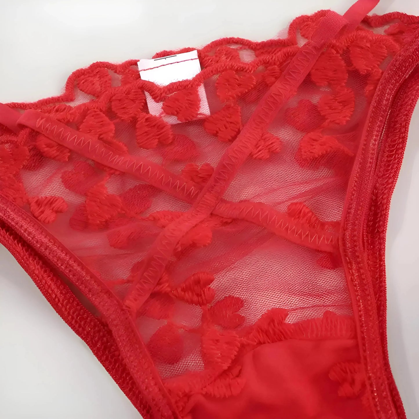 Lace Heart Print Lingerie Set