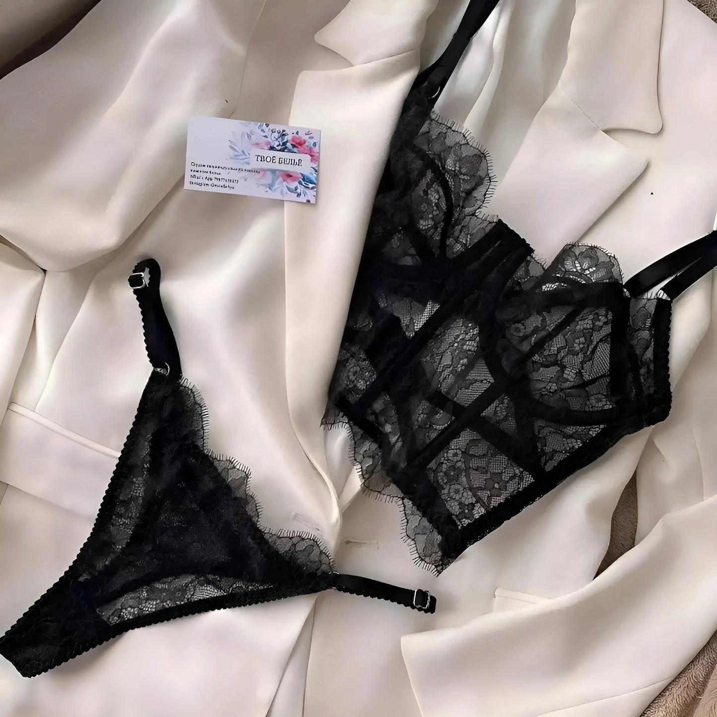 Lace Lingerie Set with Adjustable Straps