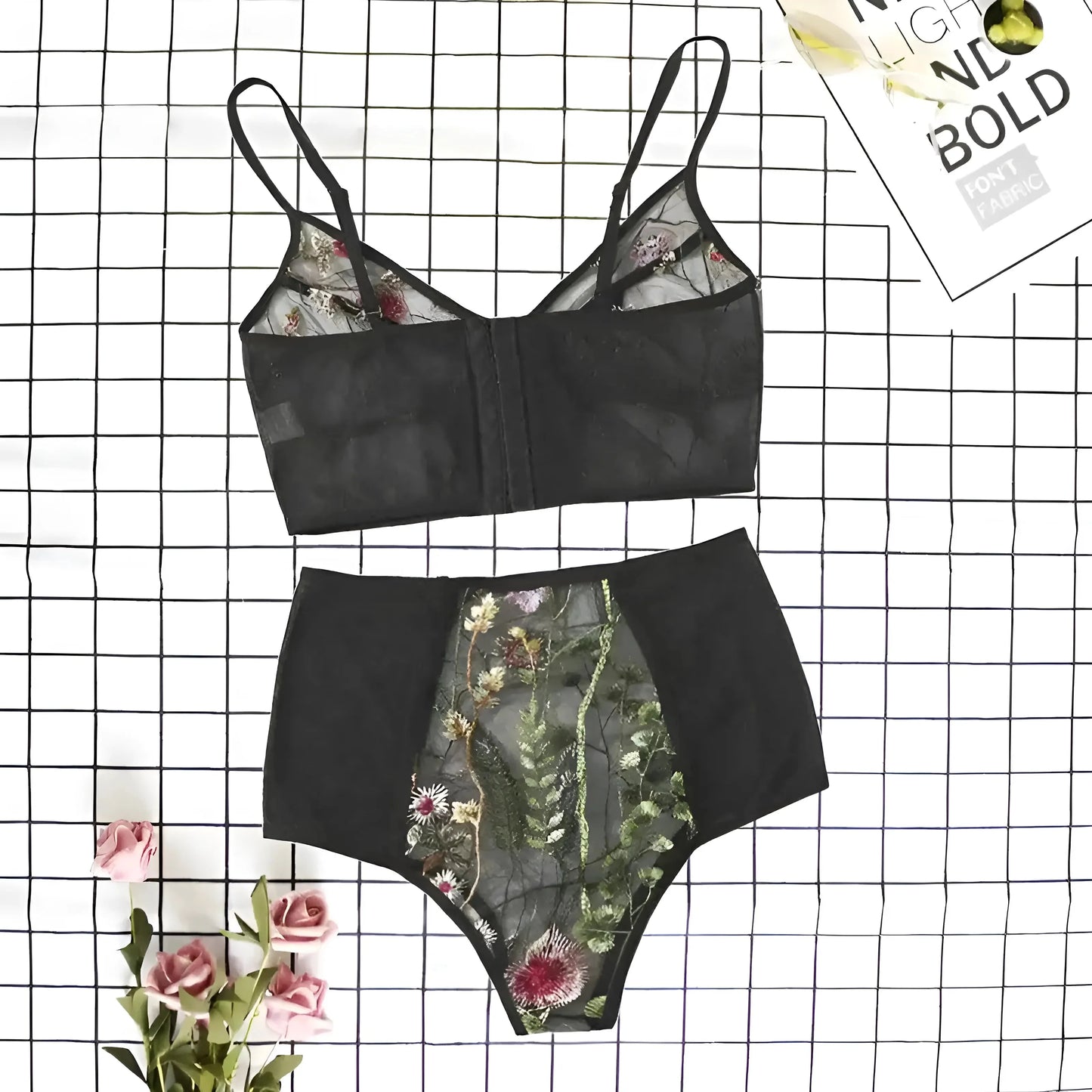 Lace Lingerie Set with Delicate Floral Design