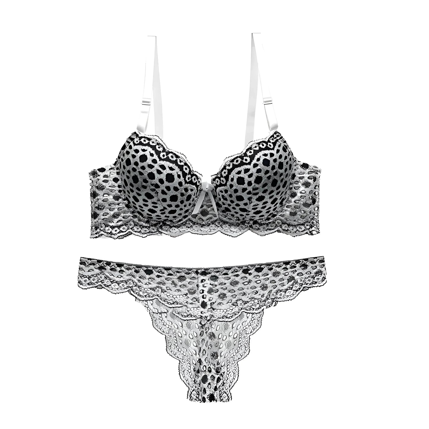 Lace Spot Print Lingerie Set