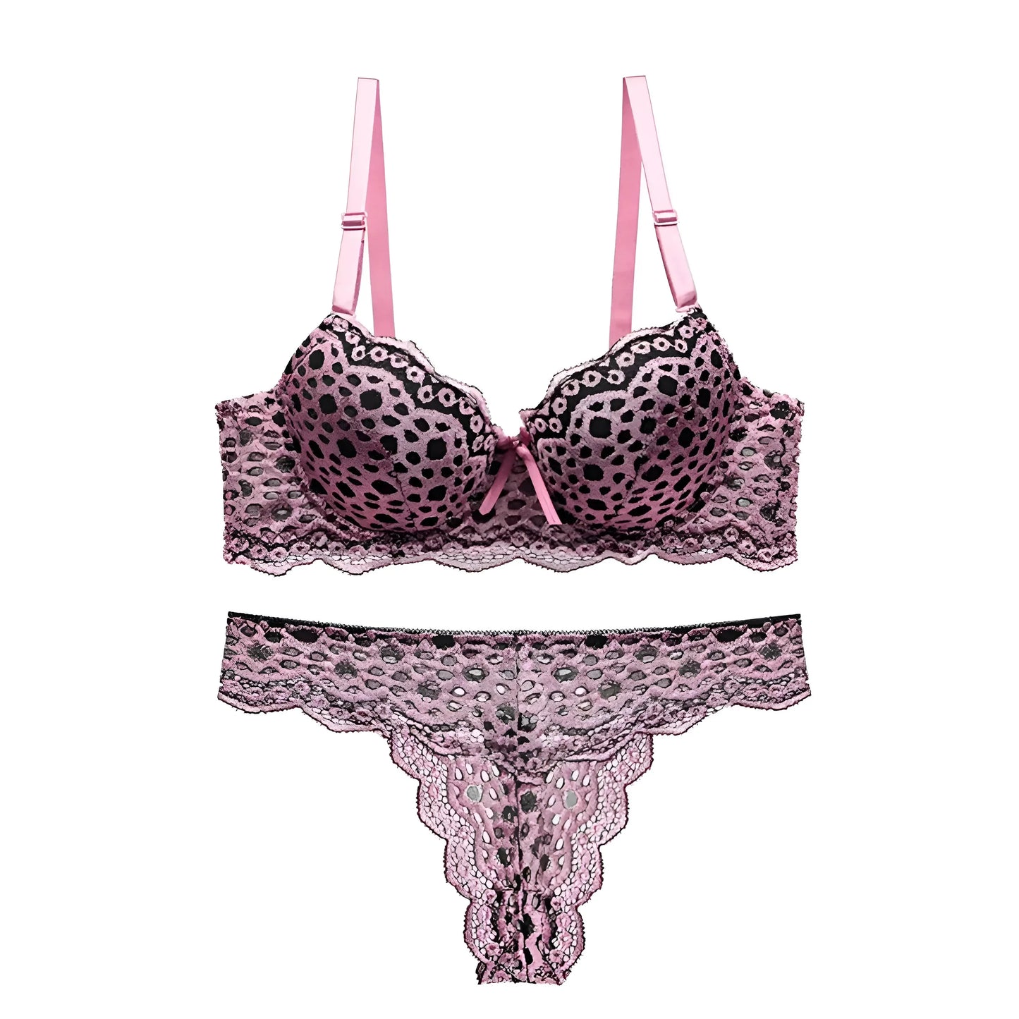 Lace Spot Print Lingerie Set
