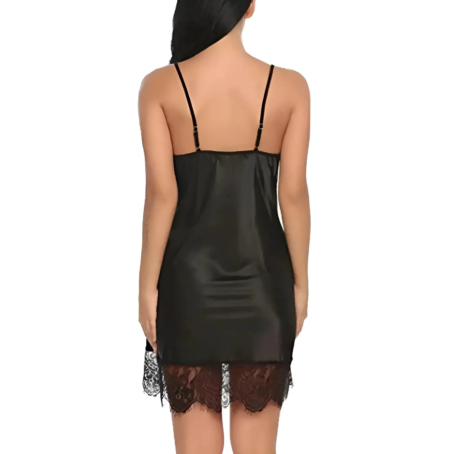 Lace Trim Nightdress with Cut-Out Detail