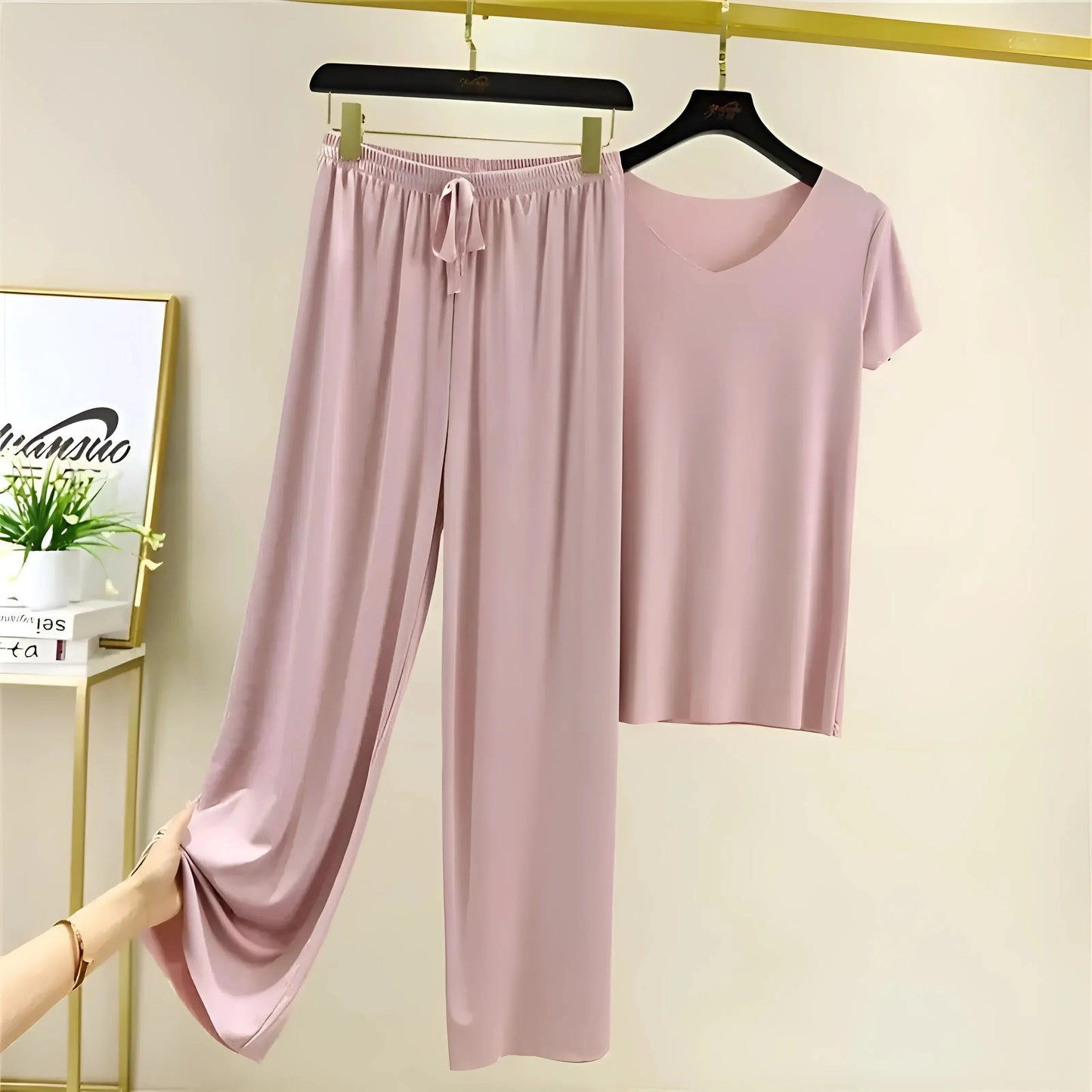 Lavender Women's Simple Pyjamas with Long Trousers