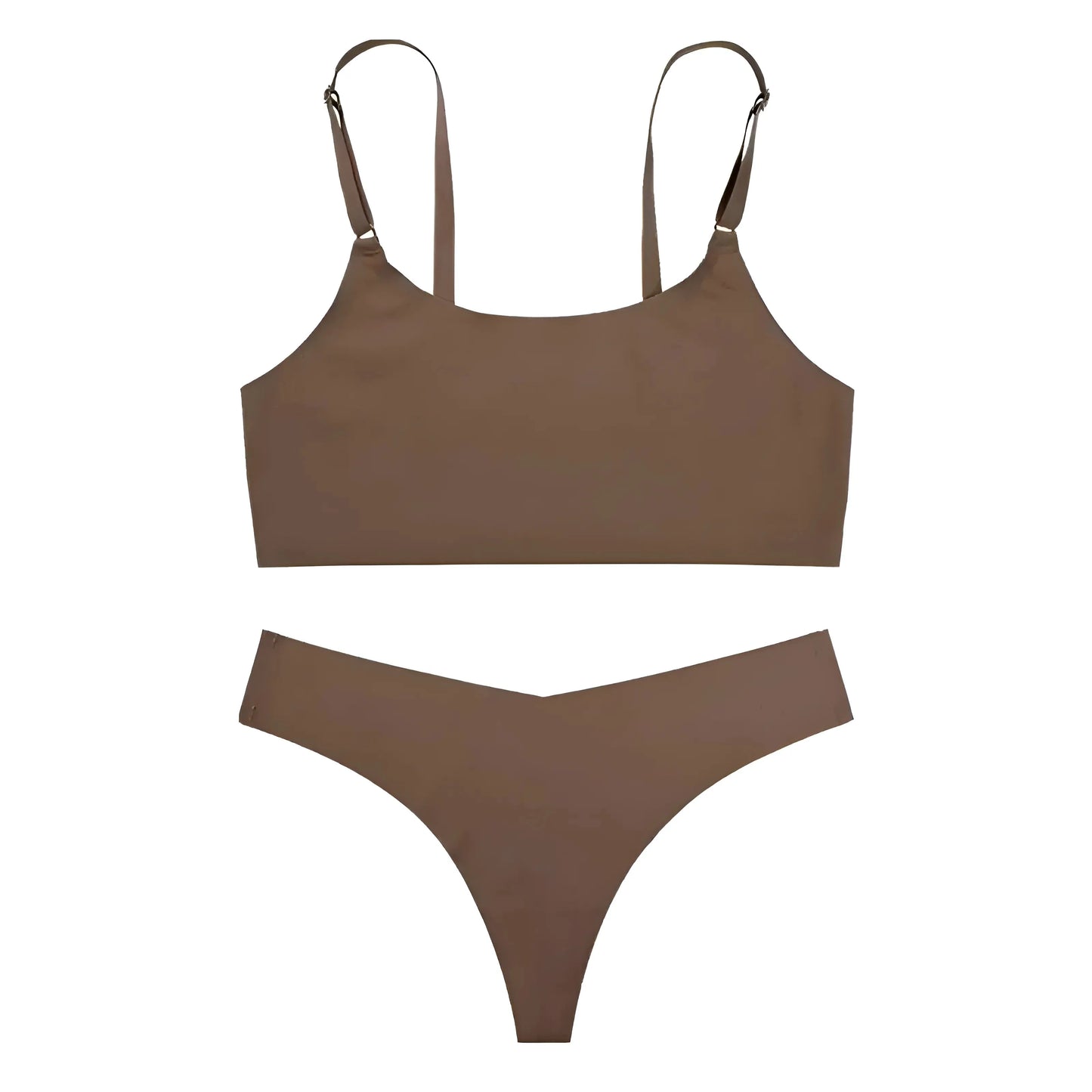 Light Brown Seamless Lingerie Set