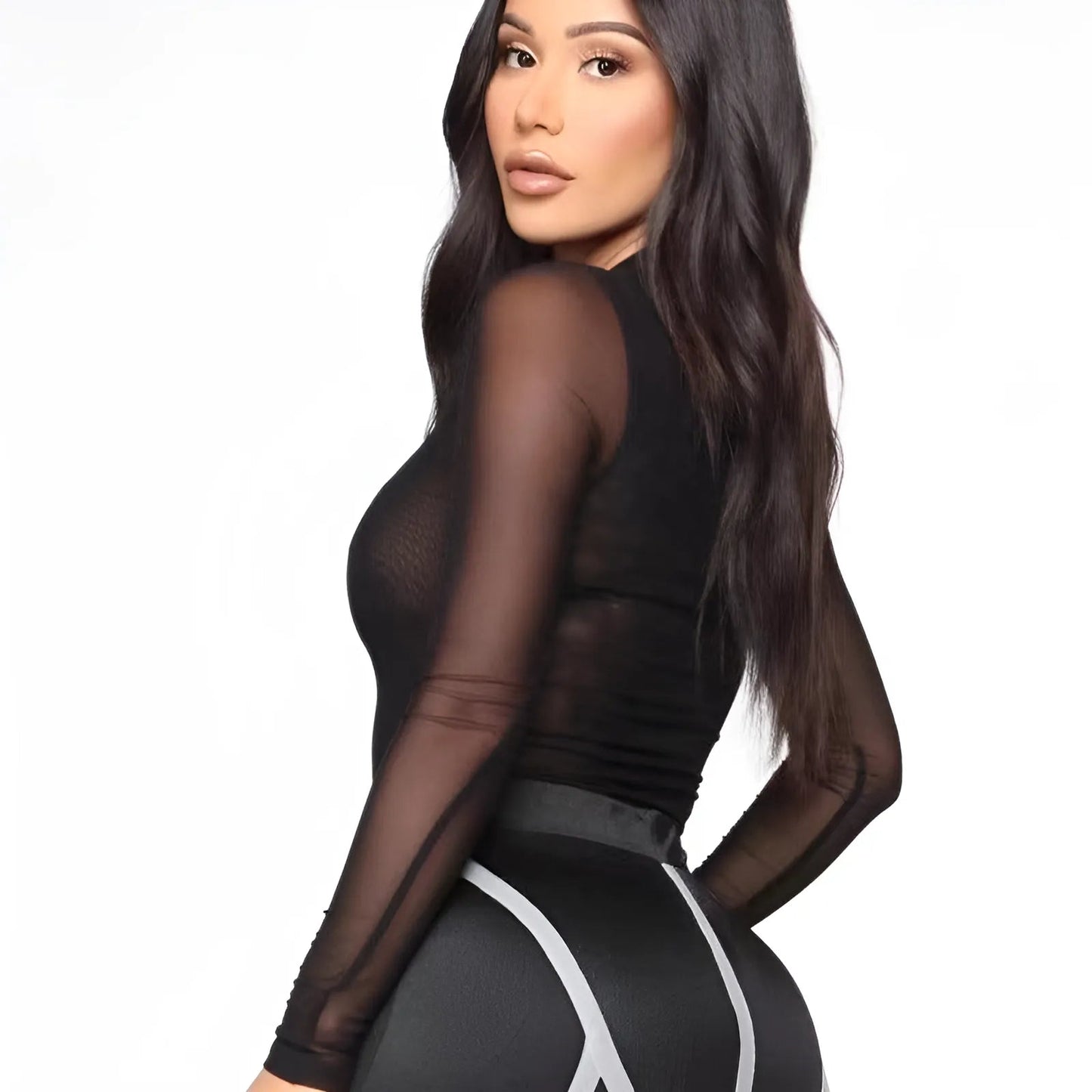 Long Sleeve Mesh Body