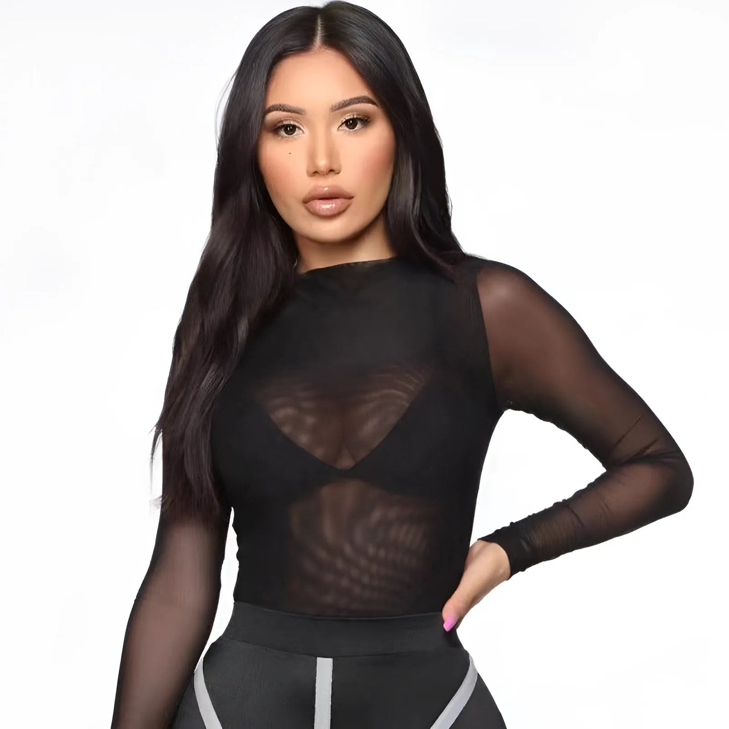 Long Sleeve Mesh Body