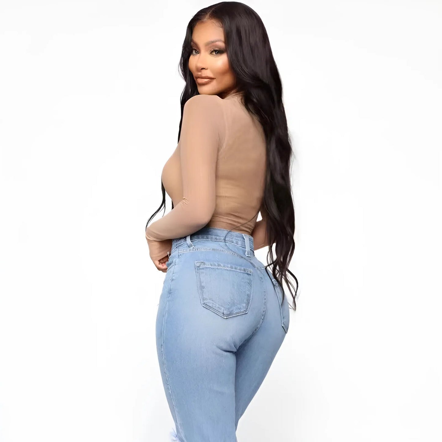 Long Sleeve Mesh Body