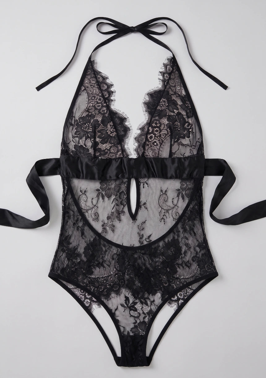 Spitzen-Bodysuit mit Rückenschnürung