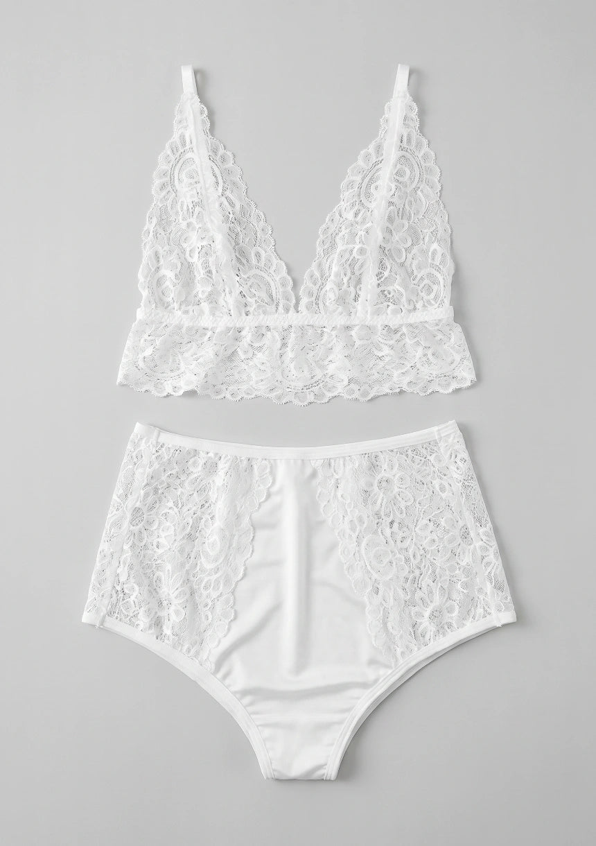 Spitzen-Hochbund-Lingerie-Set
