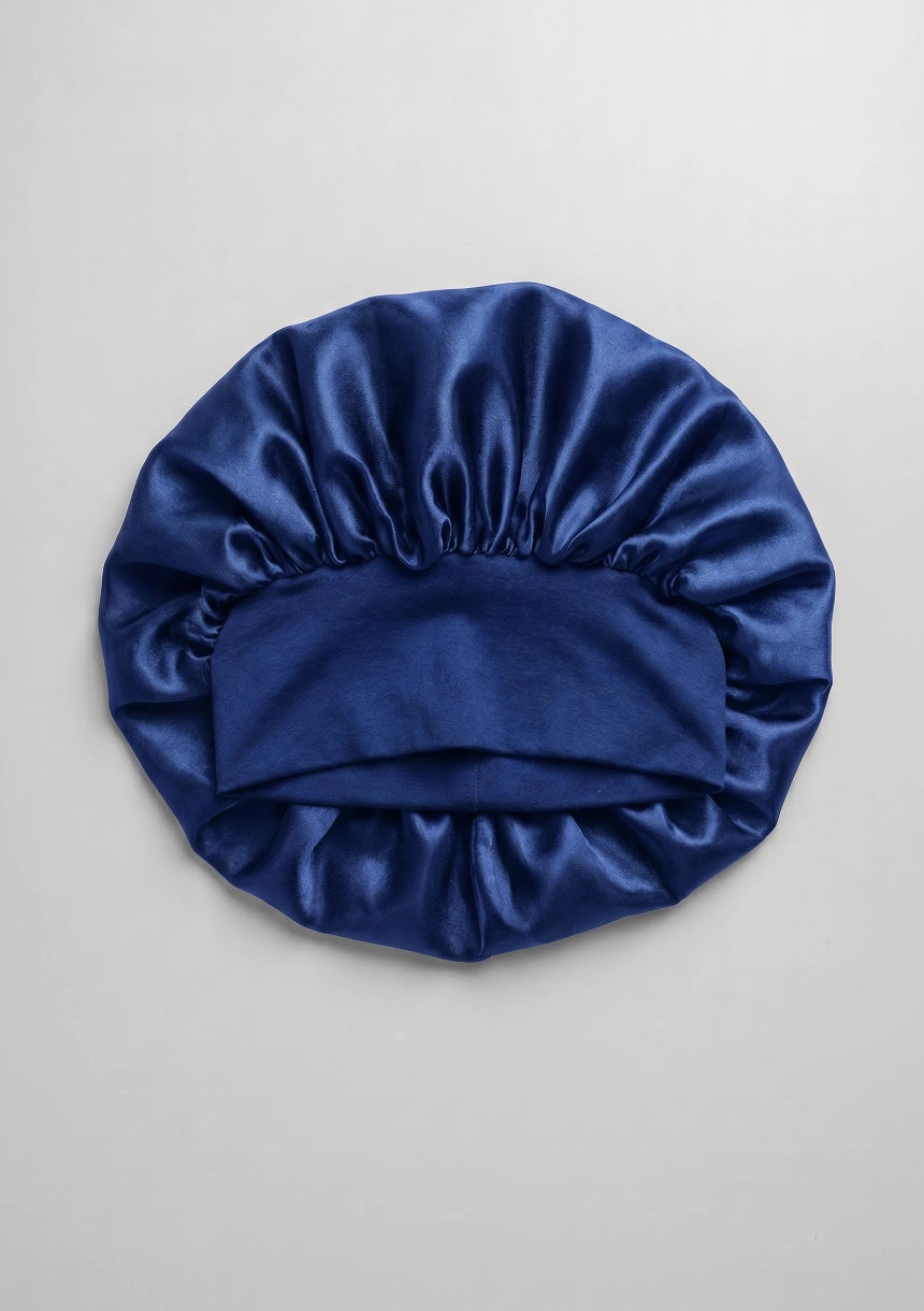 Satin Schlafhaube mit breitem Gummiband