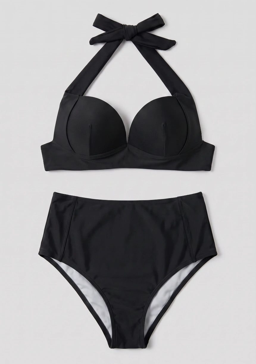 Zweiteiliges High-Waist Push-Up Bikini-Set