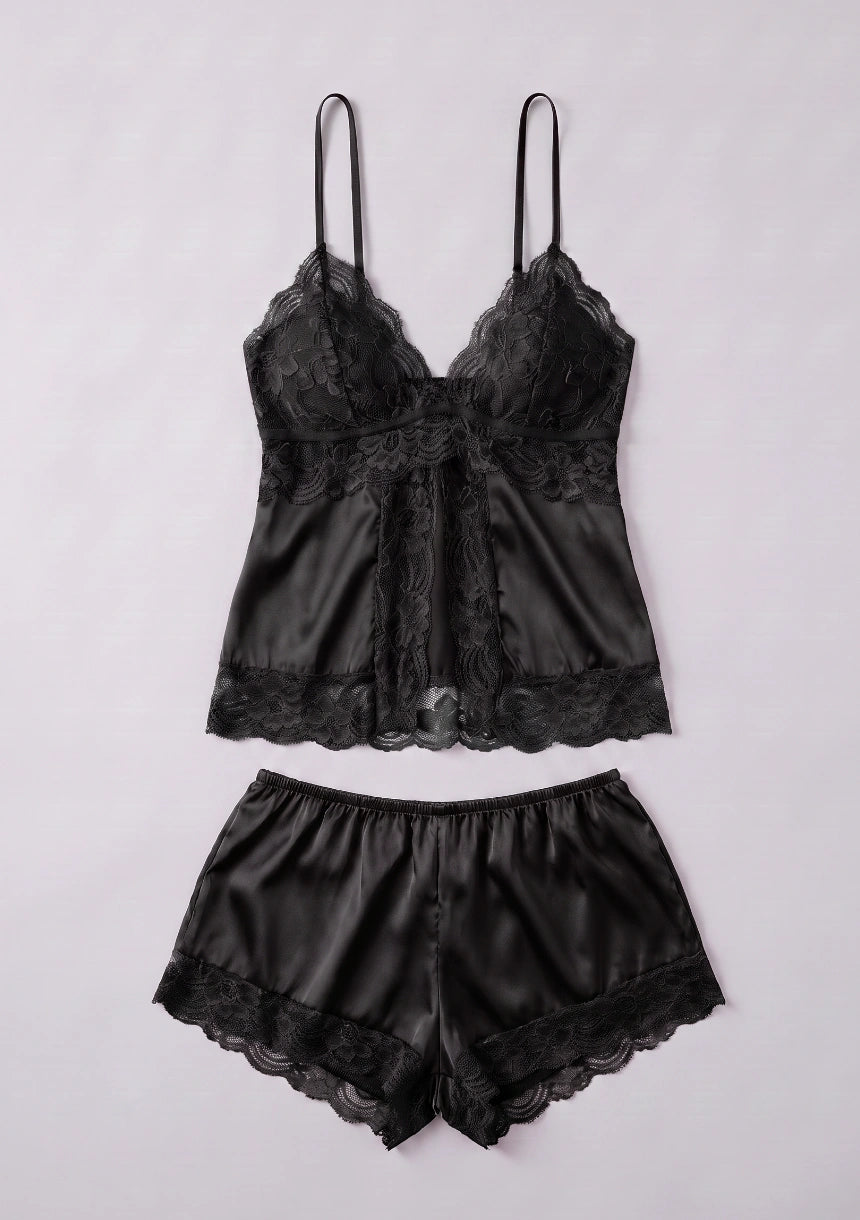 Lässiges Satin-Pyjama-Set